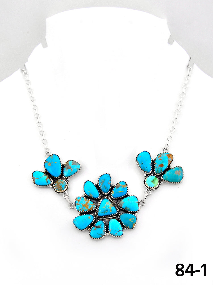Southwest Handmade Santa Maria Turquoise & Sterling Silver Necklace