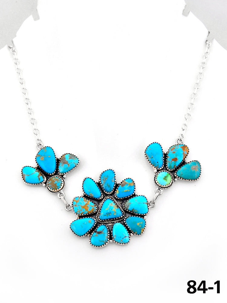 Southwest Handmade Santa Maria Turquoise & Sterling Silver Necklace