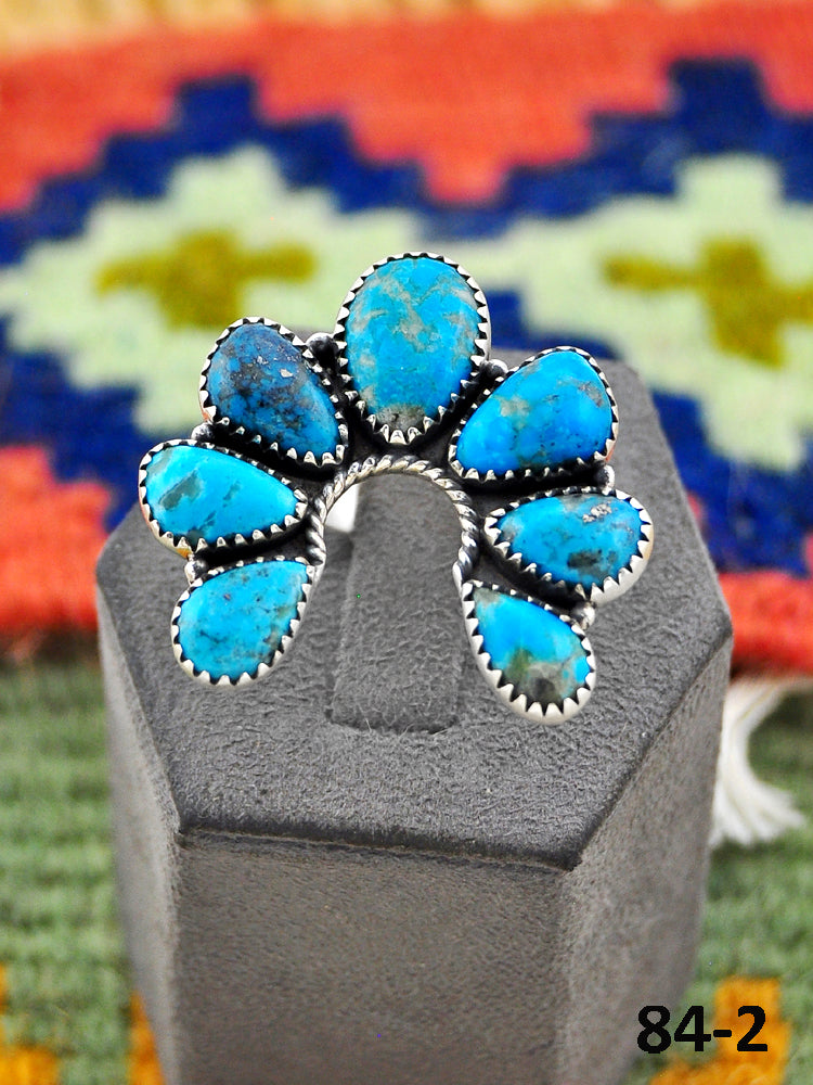 Southwest Handmade Ithaca Peak Turquoise & Sterling Silver Adjustable Ring