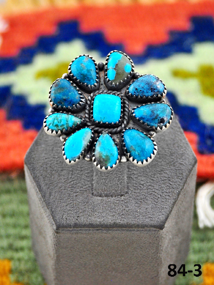 Southwest Handmade Ithaca Peak Turquoise & Sterling Silver Adjustable Ring