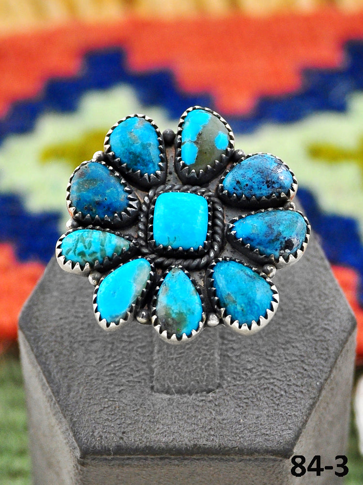 Southwest Handmade Ithaca Peak Turquoise & Sterling Silver Adjustable Ring