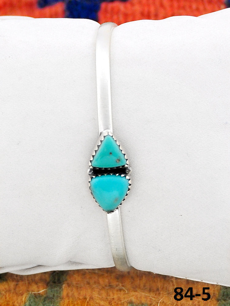 Southwest Made Campitos Turquoise & Sterling Silver Cuff Bracelet