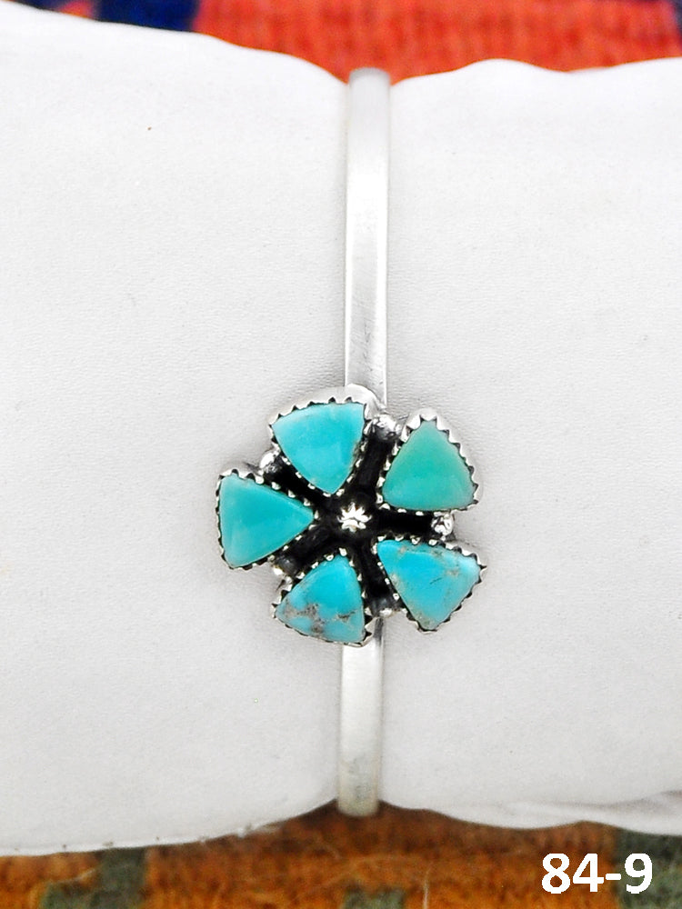 Southwest Made Campitos Turquoise & Sterling Silver Cuff Bracelet