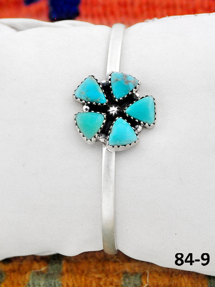 Southwest Made Campitos Turquoise & Sterling Silver Cuff Bracelet