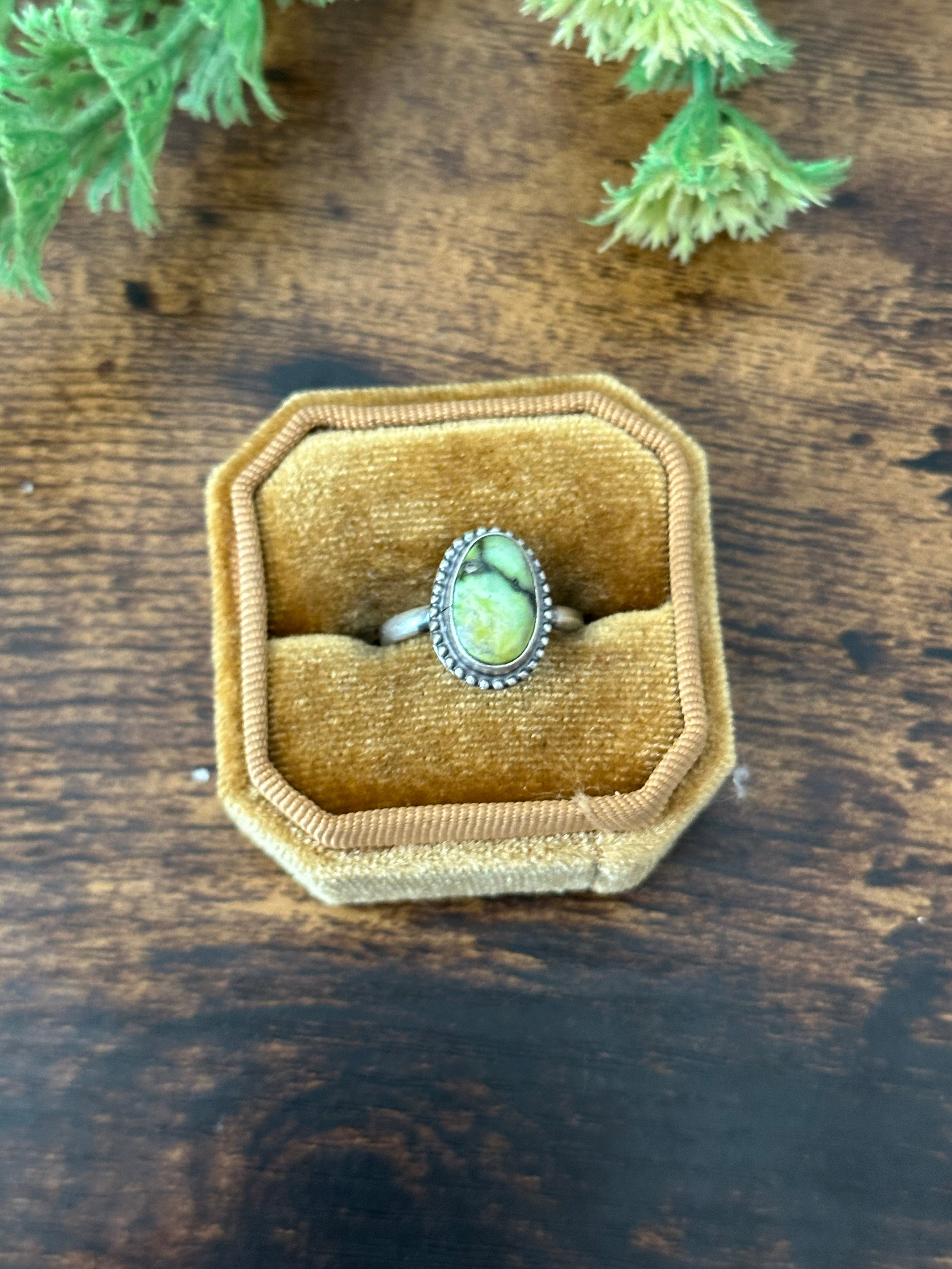 Navajo Handmade Palomino Variscite & Sterling Silver Rings