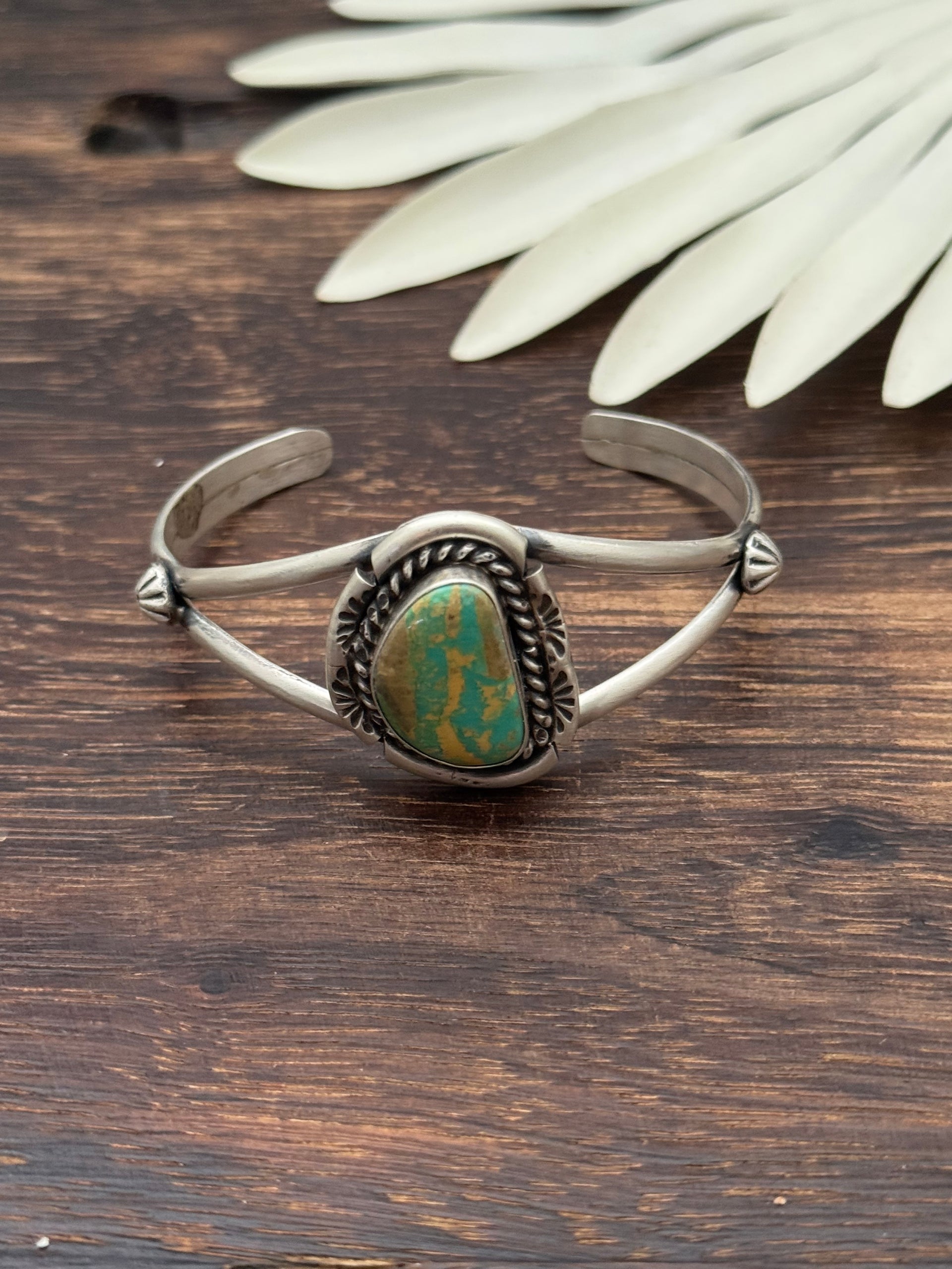 Augustine Largo Royston Turquoise & Sterling Silver Cuff Bracelet