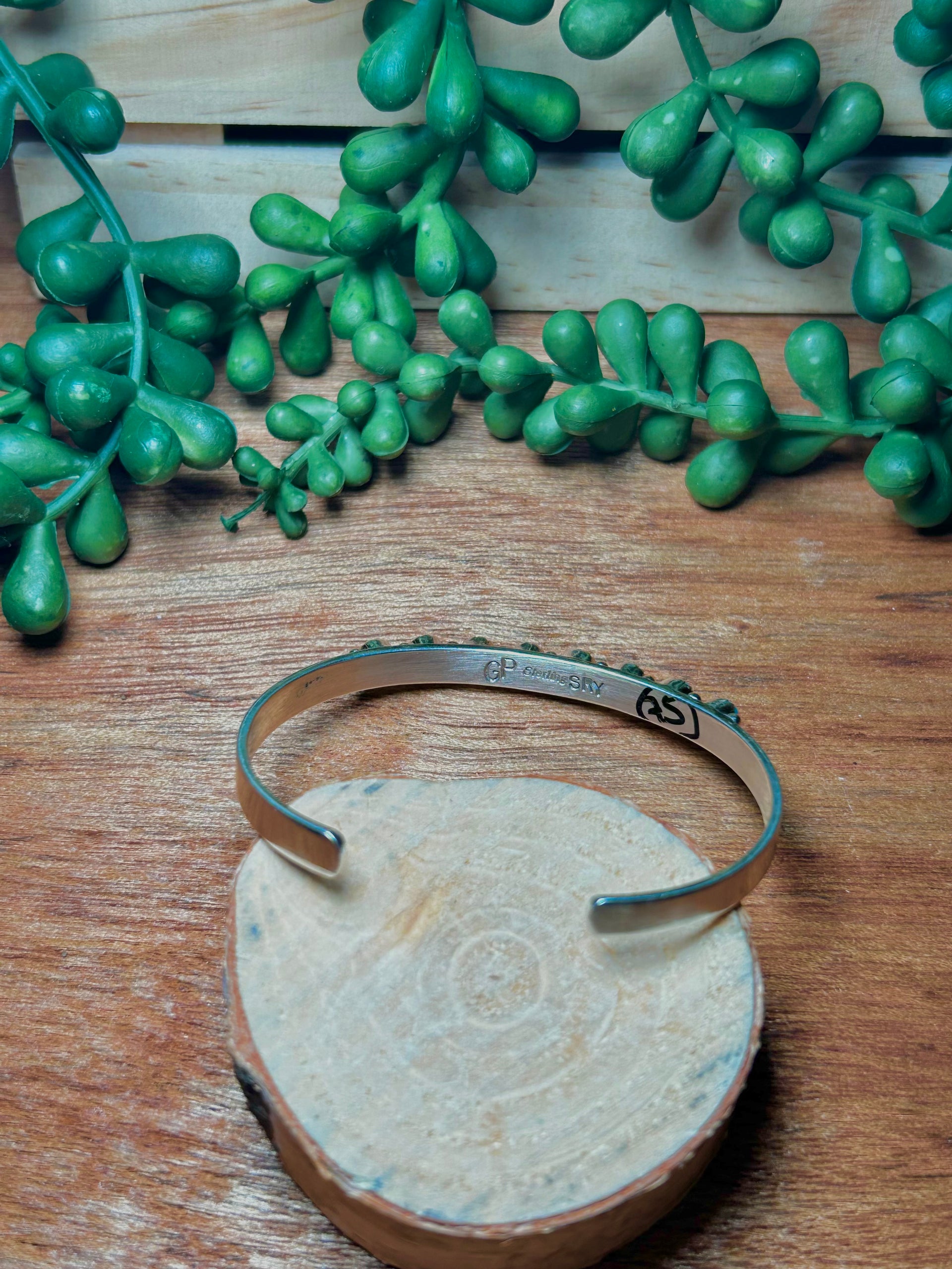 Navajo Made Kingman Turquoise& Sterling Silver Cuff Bracelet