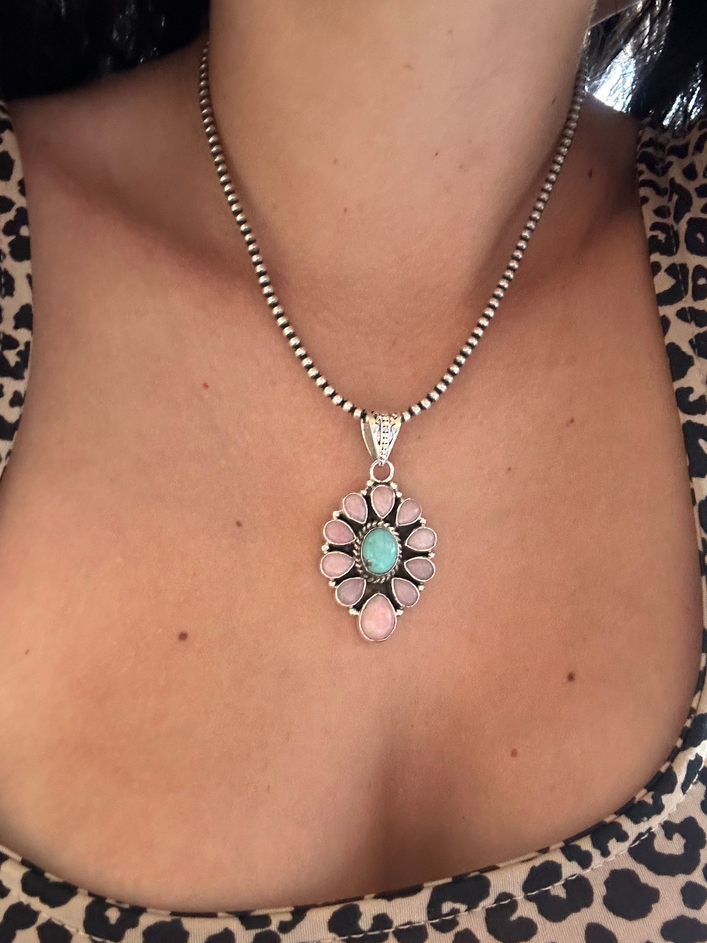 Southwest Handmade Multi Stone & Sterling Silver Pendant