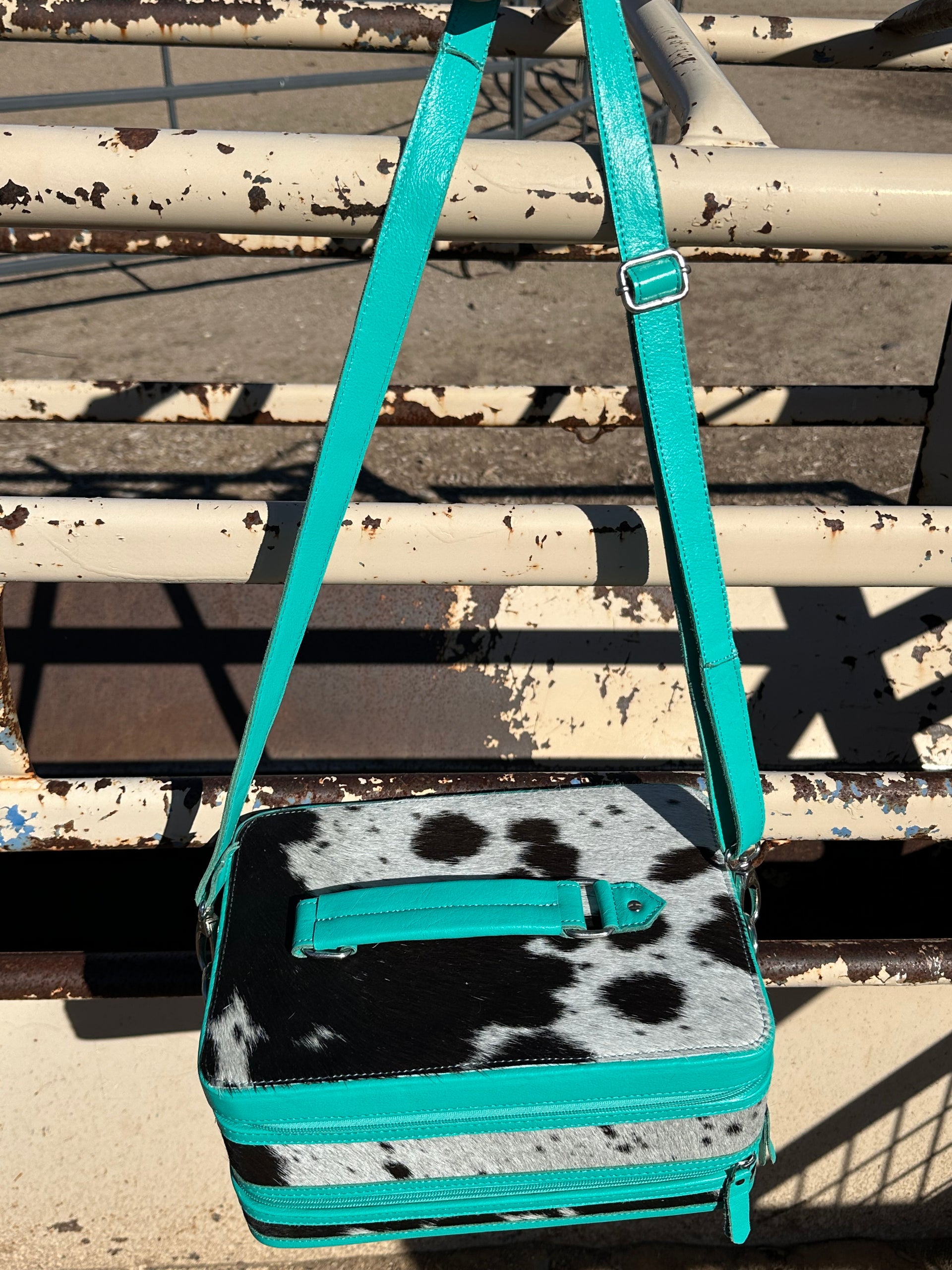 Double Layered Genuine Tooled Leather & Cowhide Jewelry Box