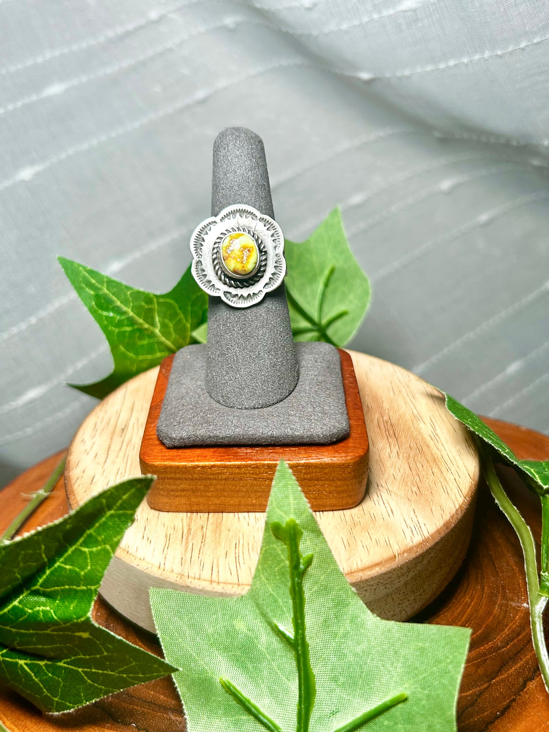 Tillie John Palomino Variscite & Sterling Silver Ring Size 7.25