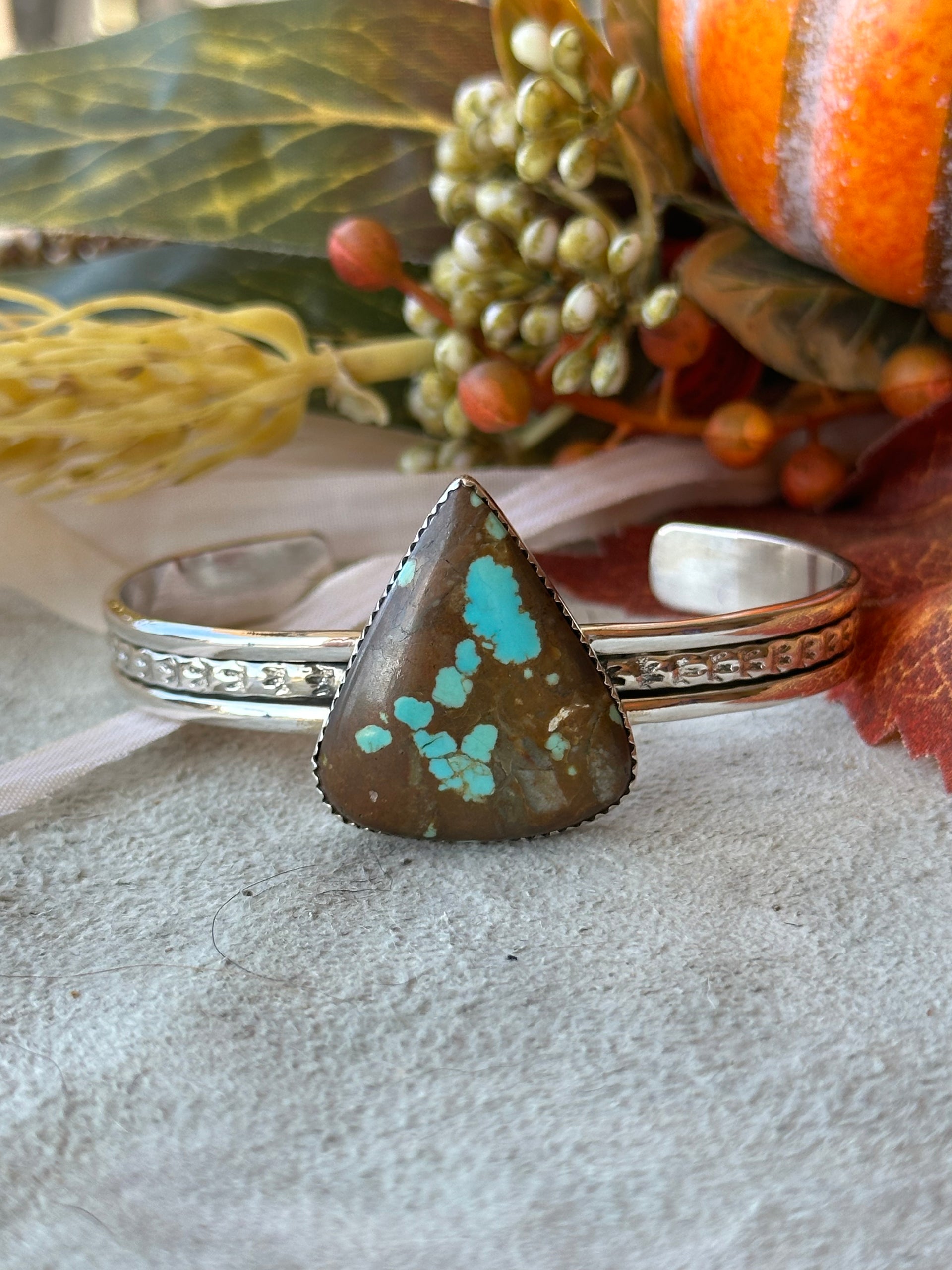 Southwest Made #8 Turquoise & Sterling Silver Cuff Bracelet