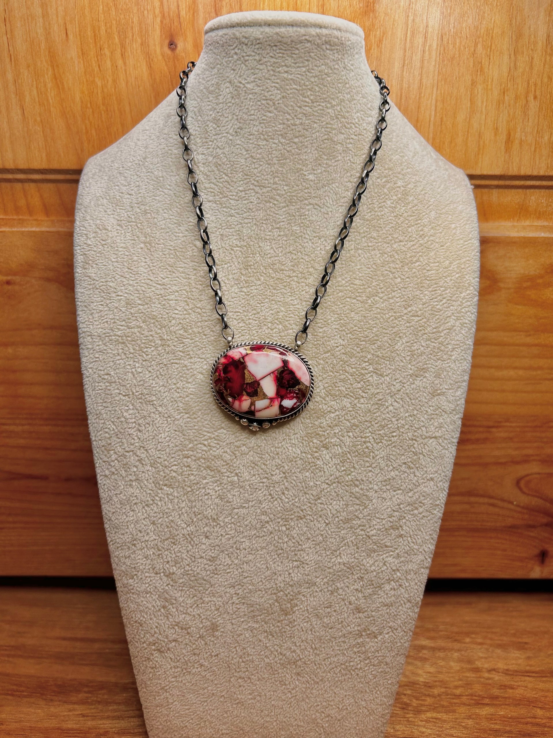 Johnny Dixon Rose Dahlia & Sterling Silver Necklace