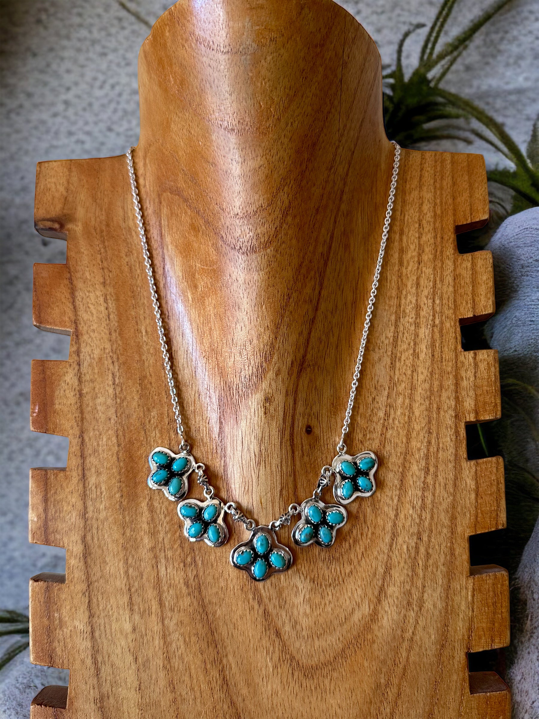 Southwest Made Kingman Turquoise & Sterling Silver Necklace