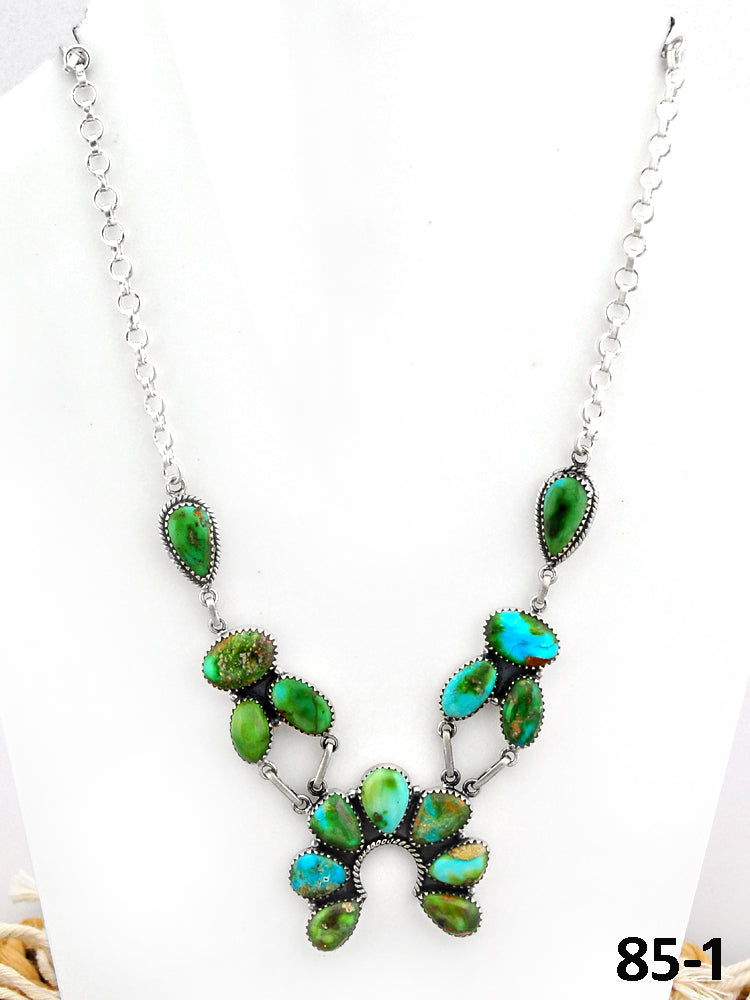Southwest Made Sonoran Turquoise & Sterling Silver Necklace