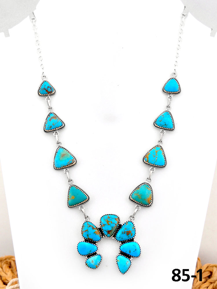 Southwest Handmade Santa Maria Turquoise& Sterling Silver Necklace
