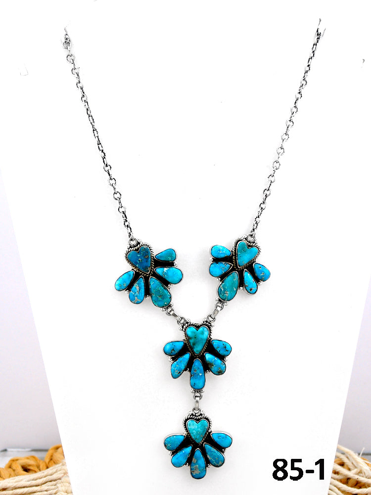 Southwest Made White Water Turquoise & Sterling Silver Necklace