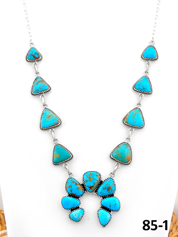 Southwest Handmade Santa Maria Turquoise& Sterling Silver Necklace