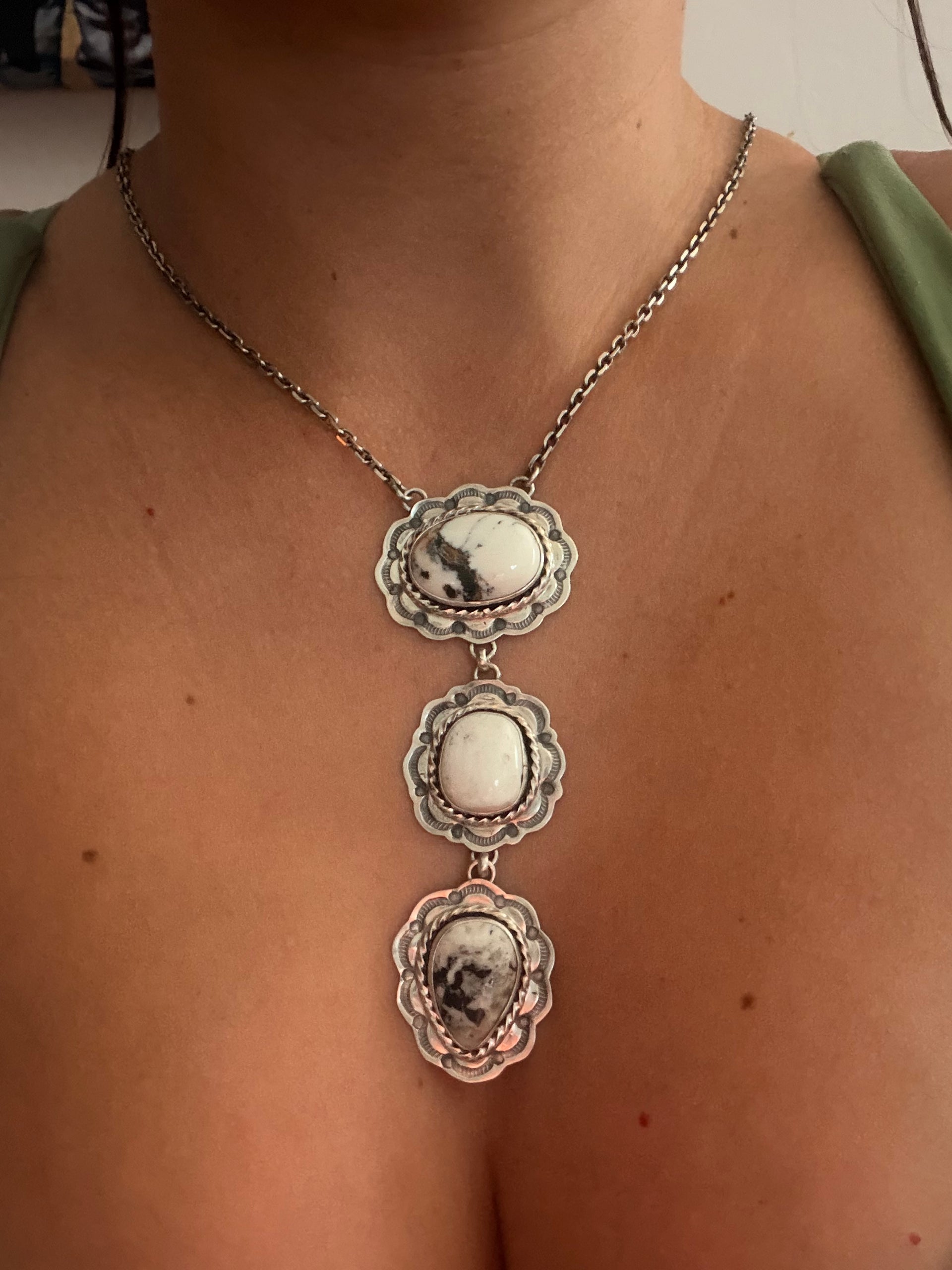 Larry Kaye White Buffalo & Sterling Silver Necklace