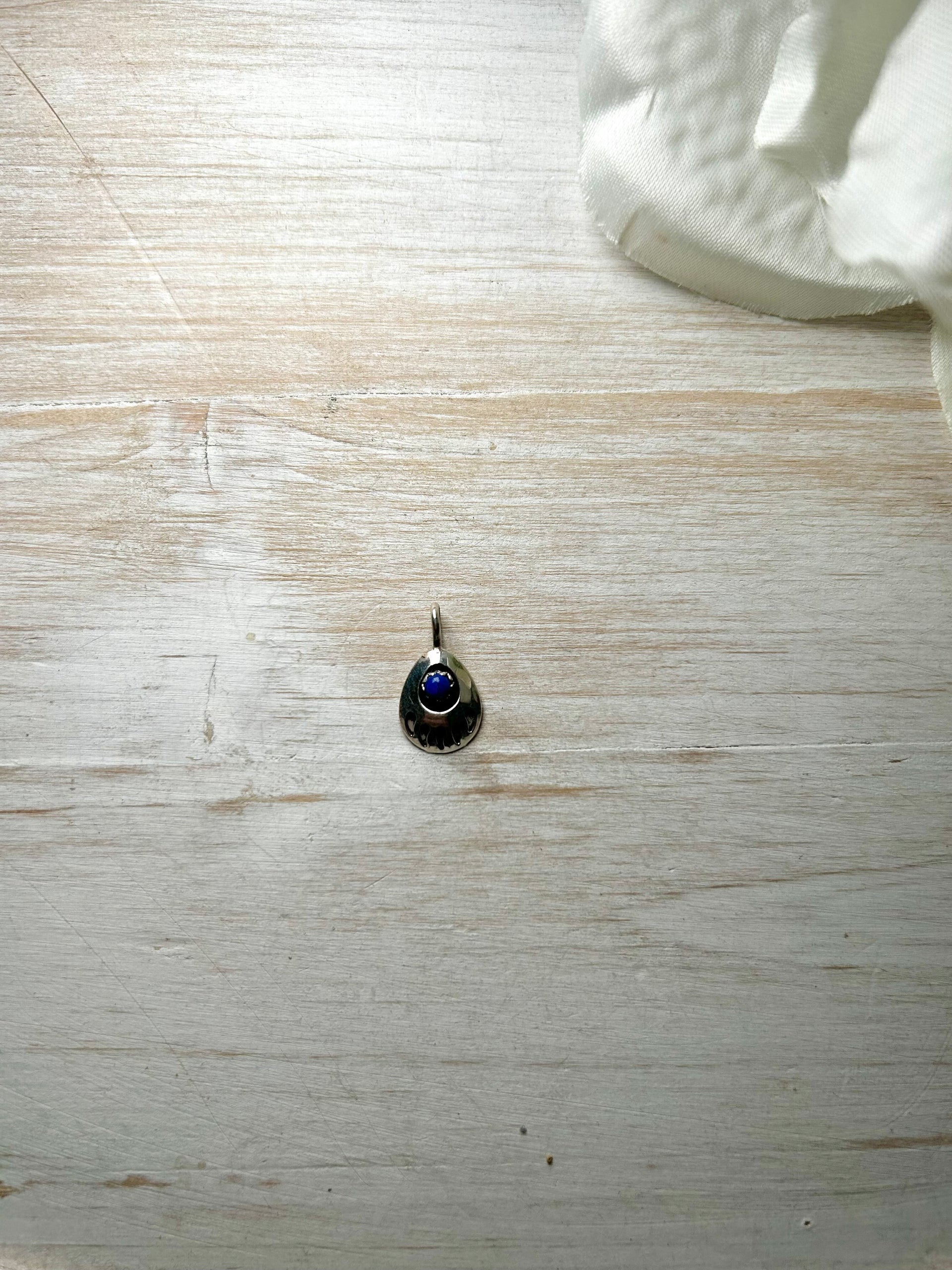 Navajo Made Lapis & Sterling Silver Pendant