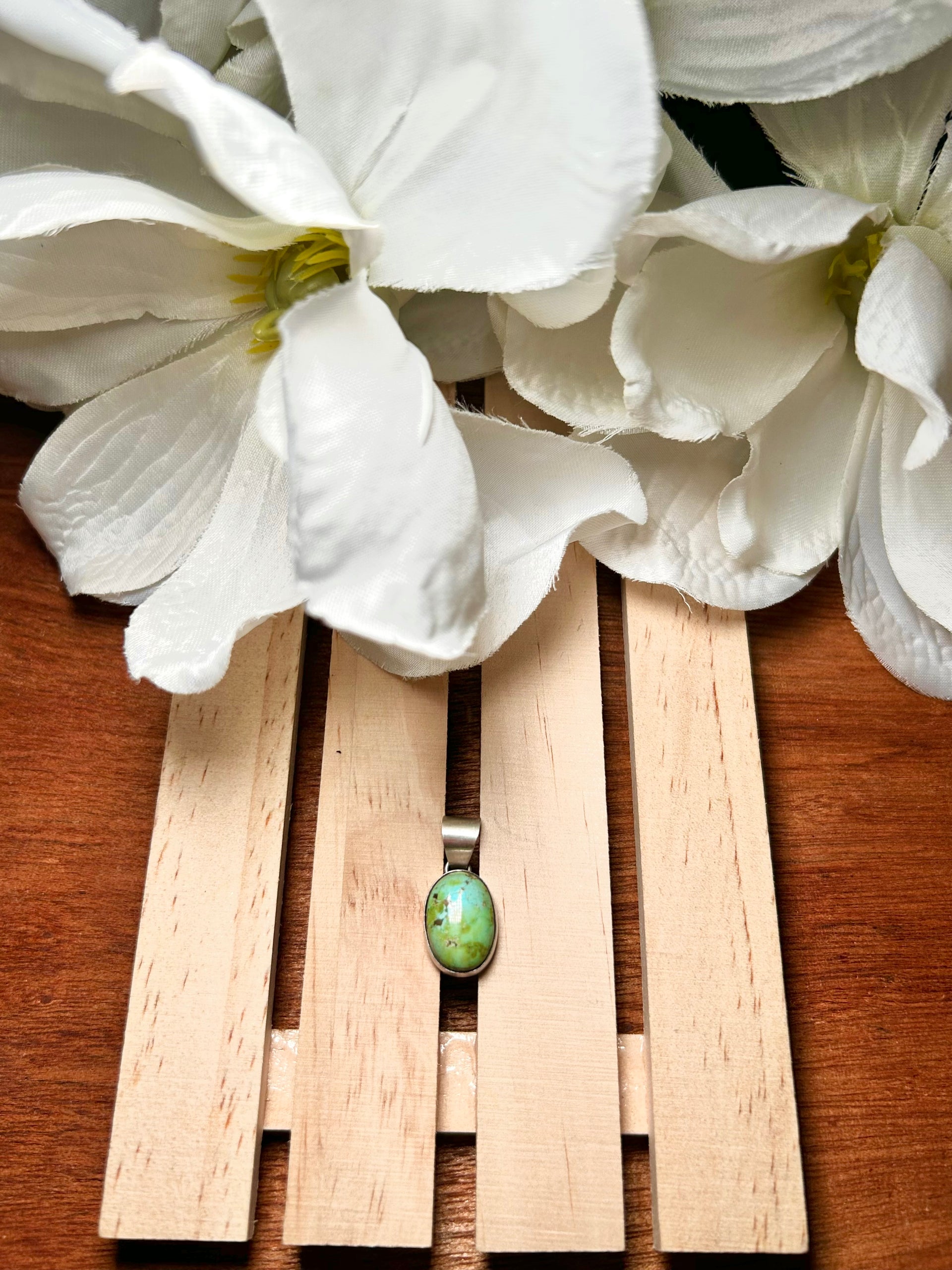 Navajo Made Sonoran Mountain Turquoise & Sterling Silver Pendant