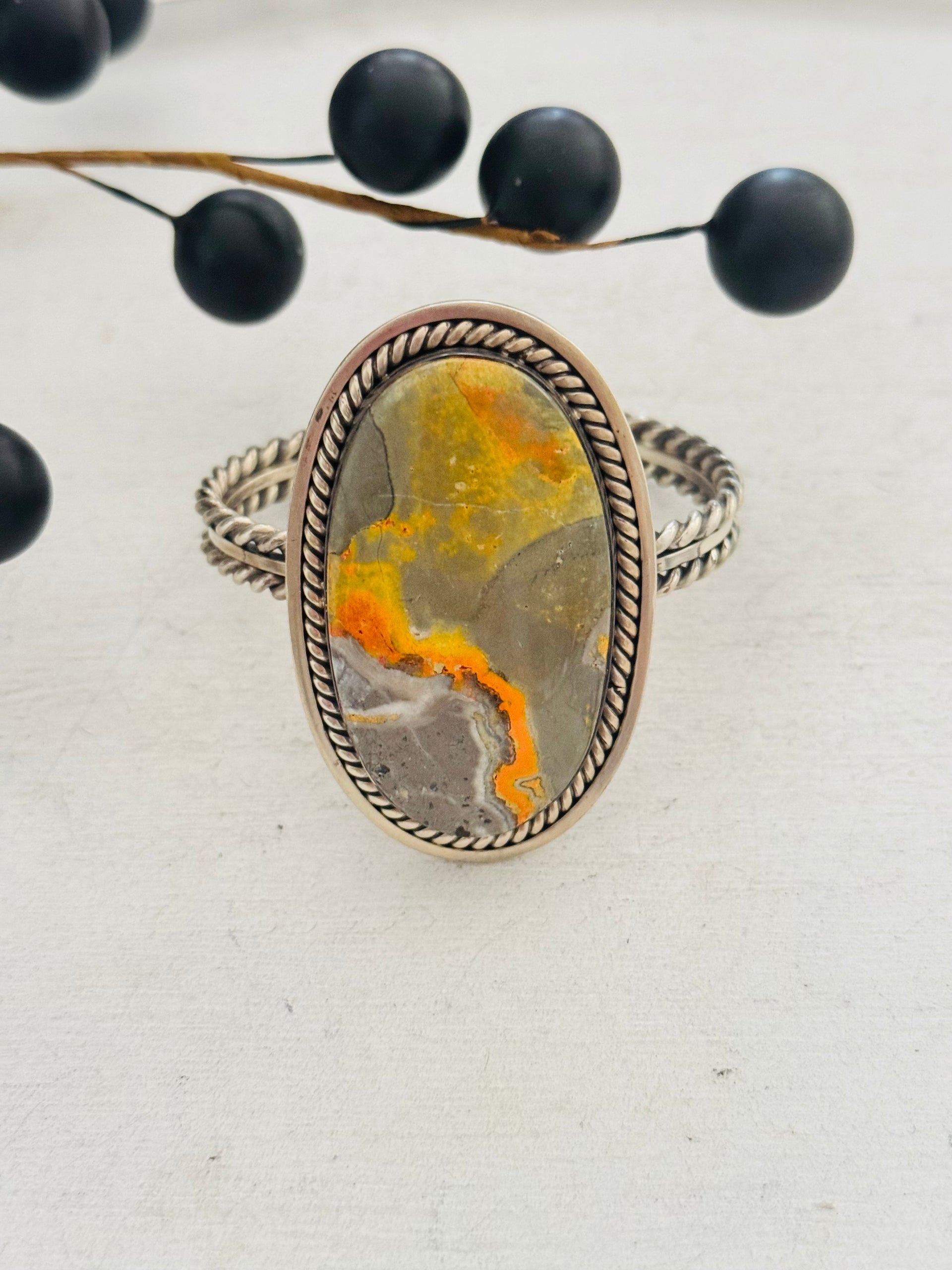 Wydell Billie BB Agate & Sterling Silver Cuff Bracelet