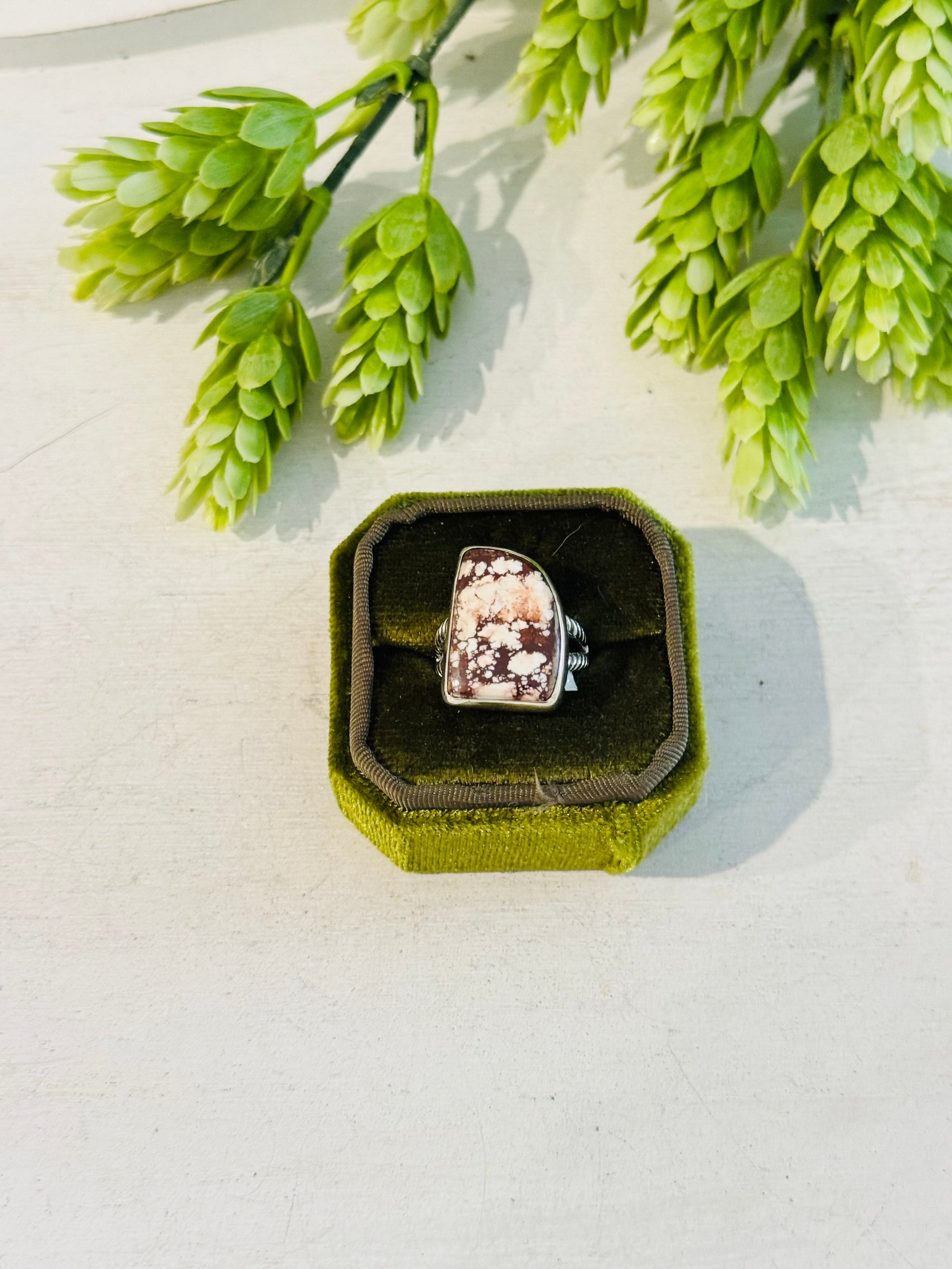 Southwest Made Wild Horse & Sterling Sliver Ring Size 7.75