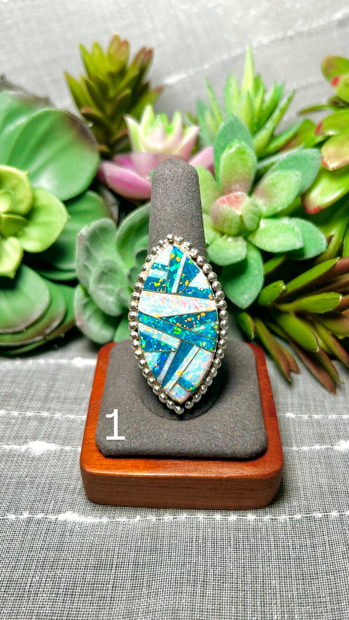 Navajo Made Opal & Sterling Silver Ring