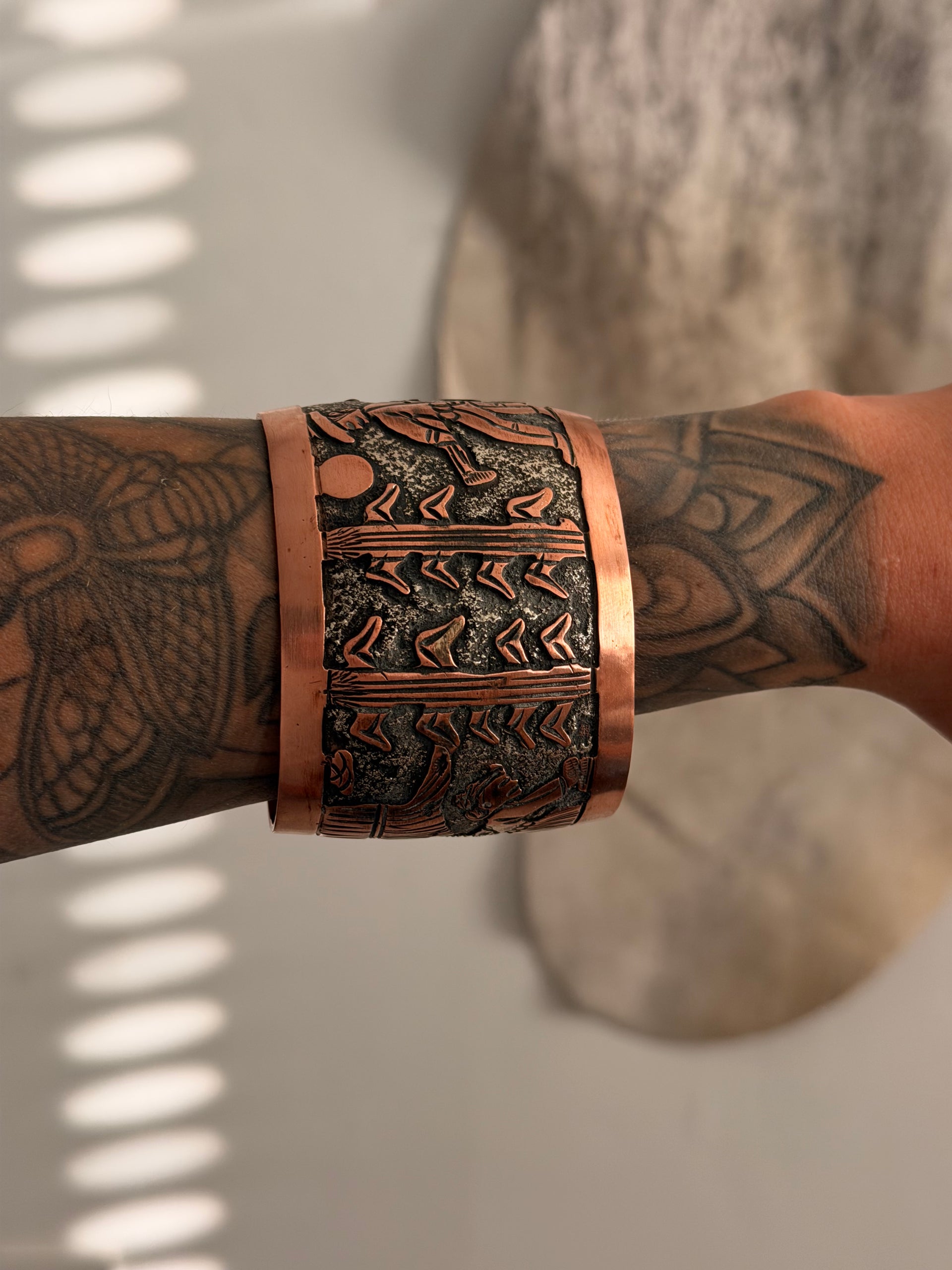 Elaine Becenti Copper Story Teller Cuff Bracelet