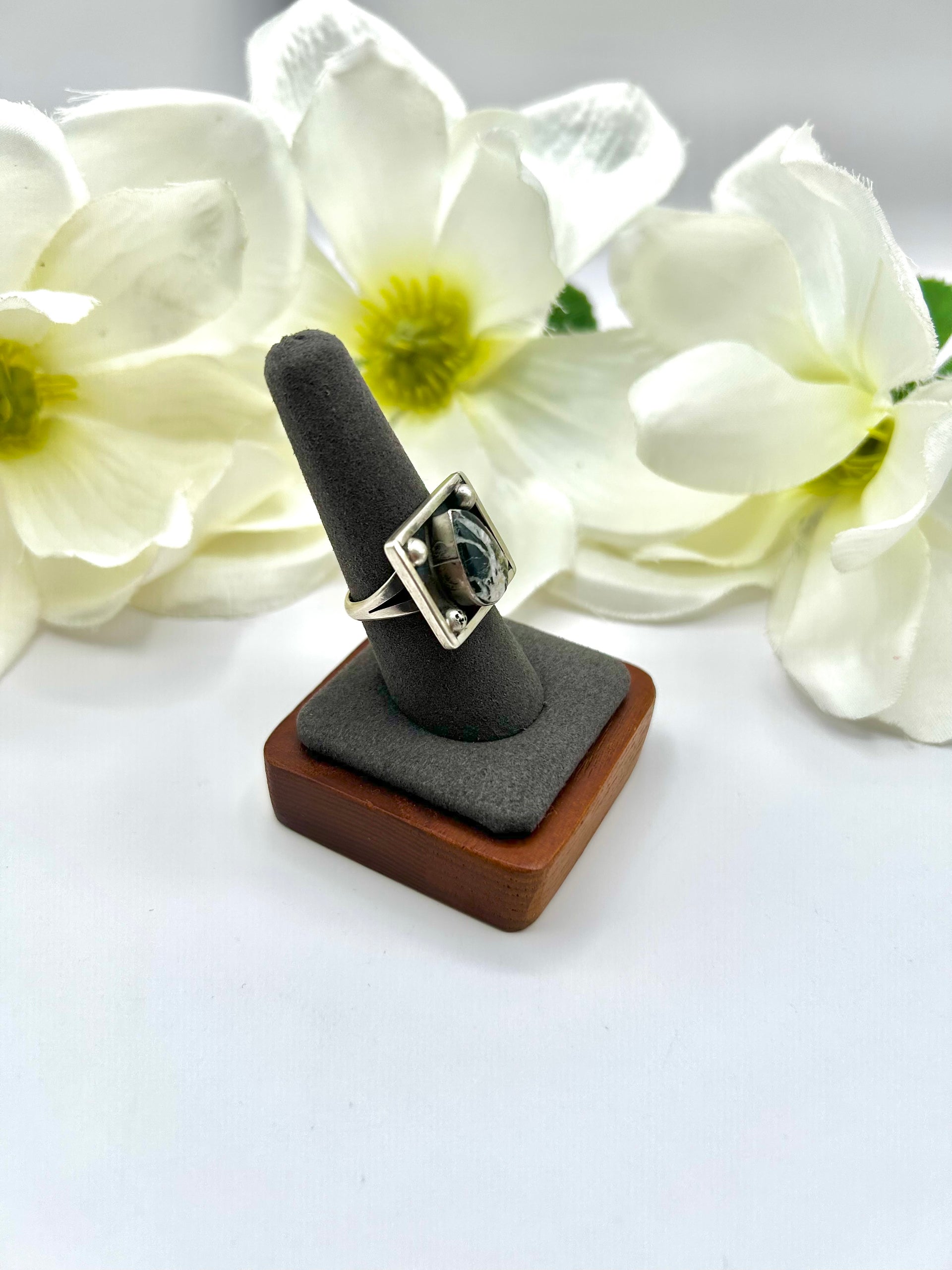 Kobe Martinez White Buffalo & Sterling Silver Ring Size 9