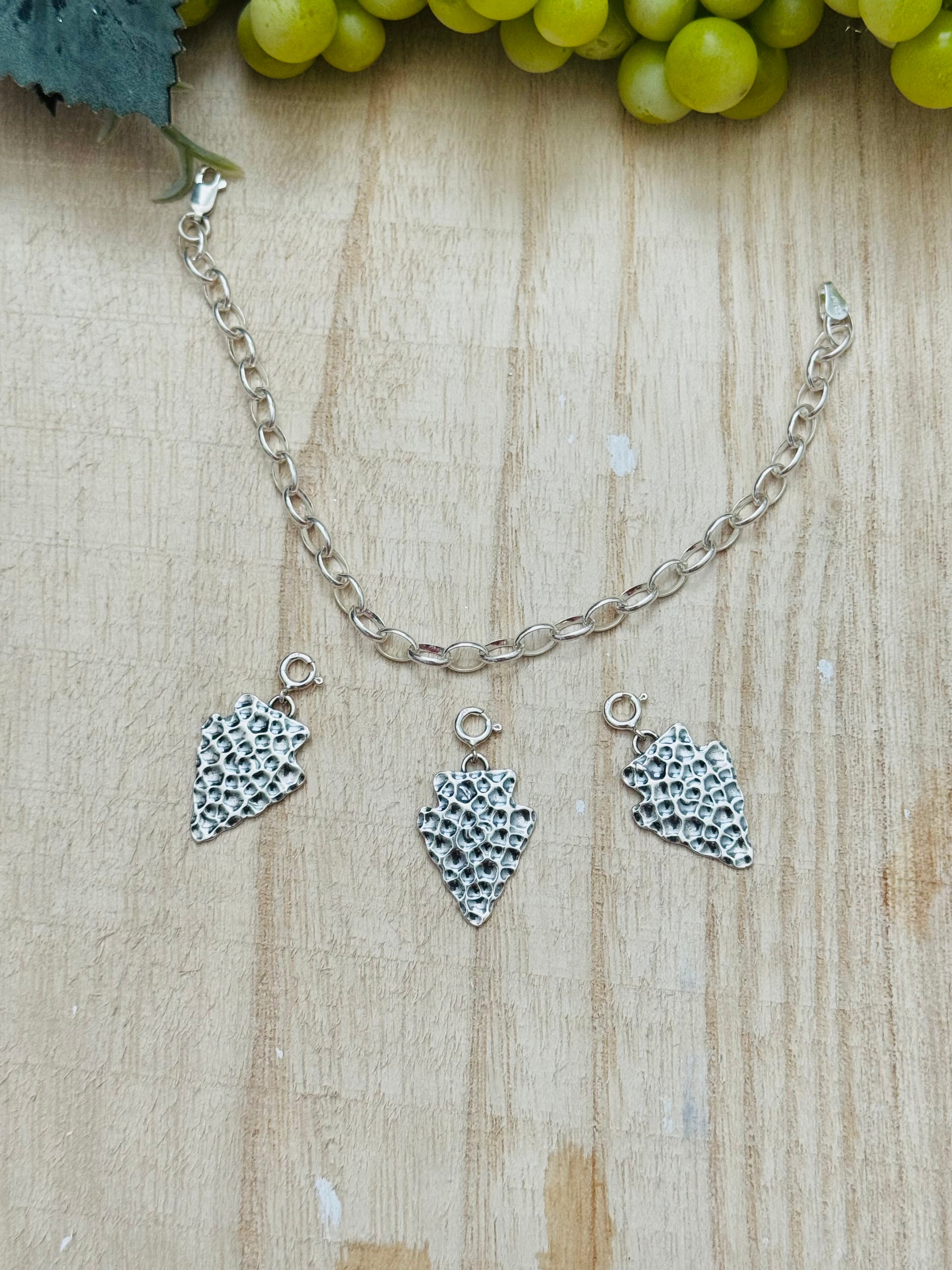 Navajo Made Sterling Silver Arrowhead Cast Charms
