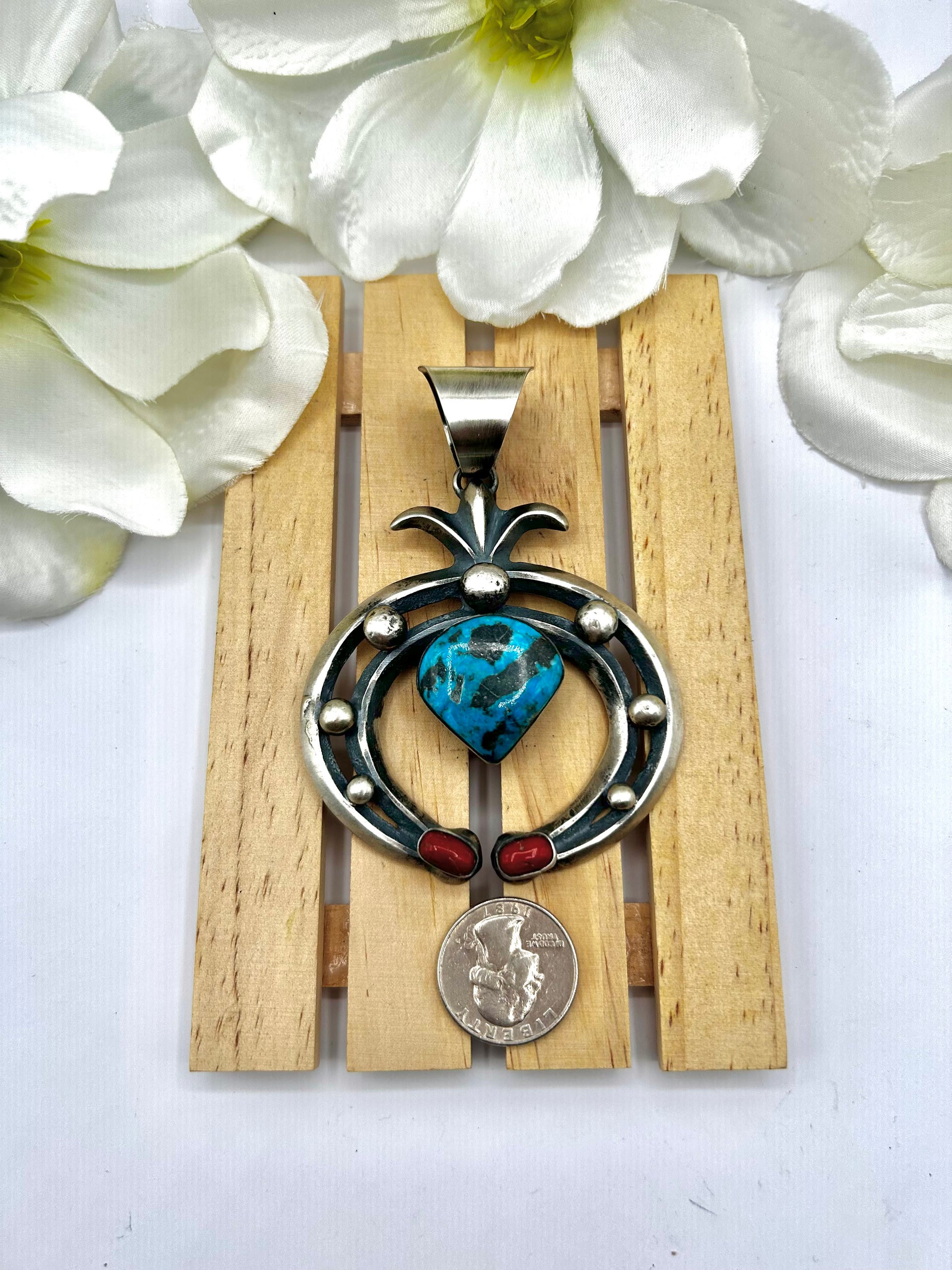 Chimney Butte Sonoran Mountain Turquoise & Sterling Silver Pendant