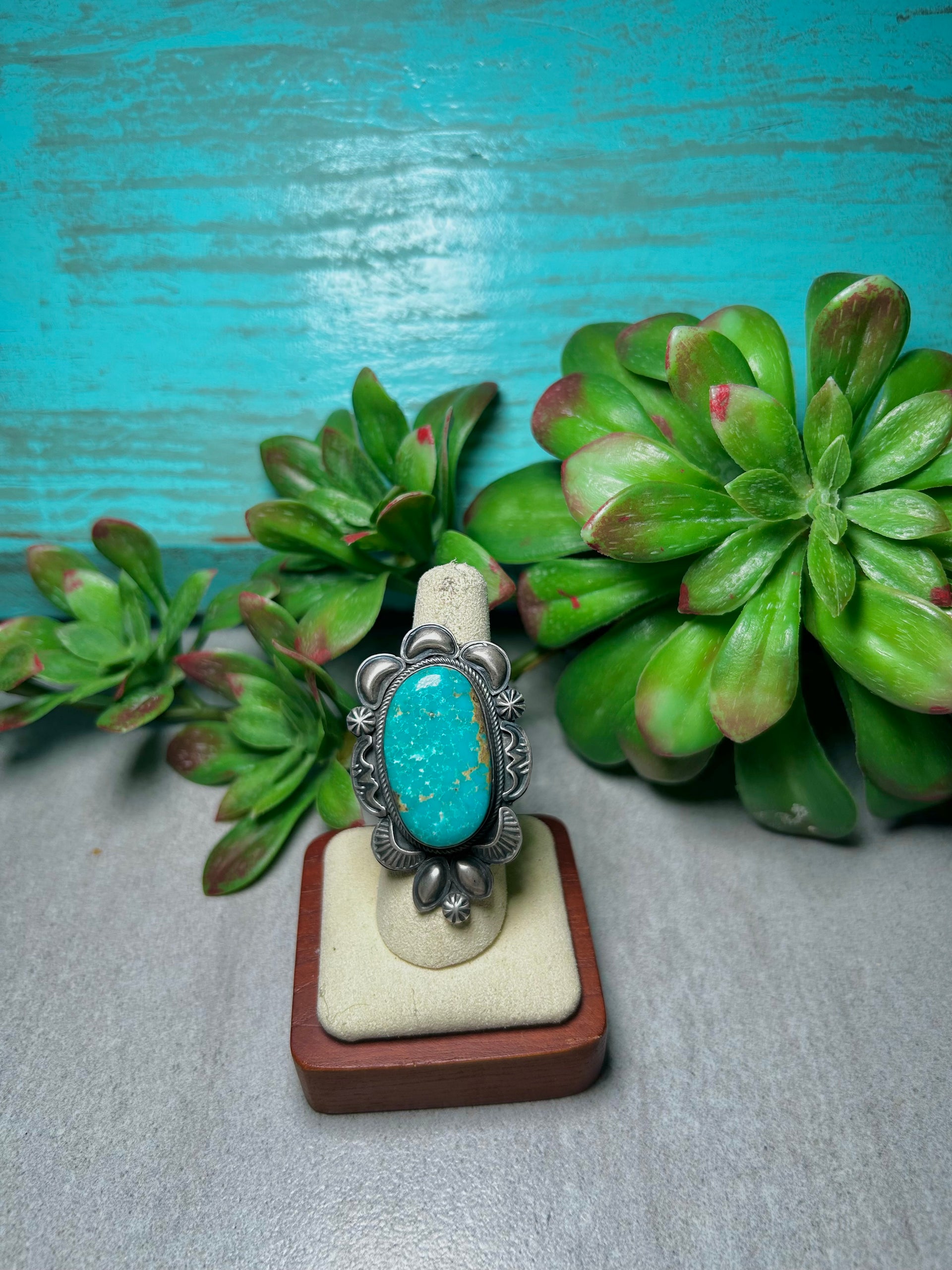 Danny Clark Royston Turquoise & Sterling Silver Ring Size 7.5