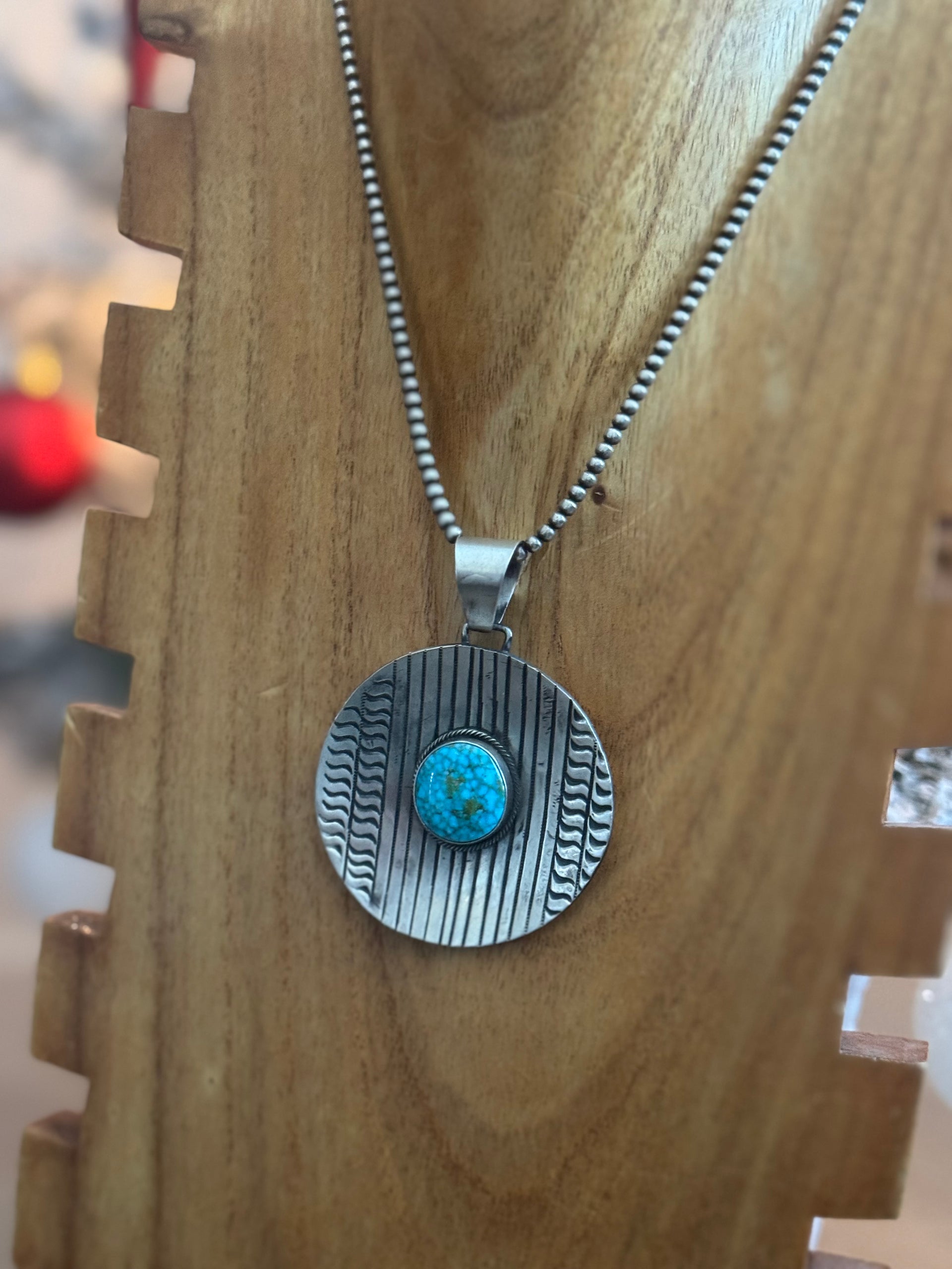 Bobby Johnson Kingman Turquoise & Sterling Silver Pendant