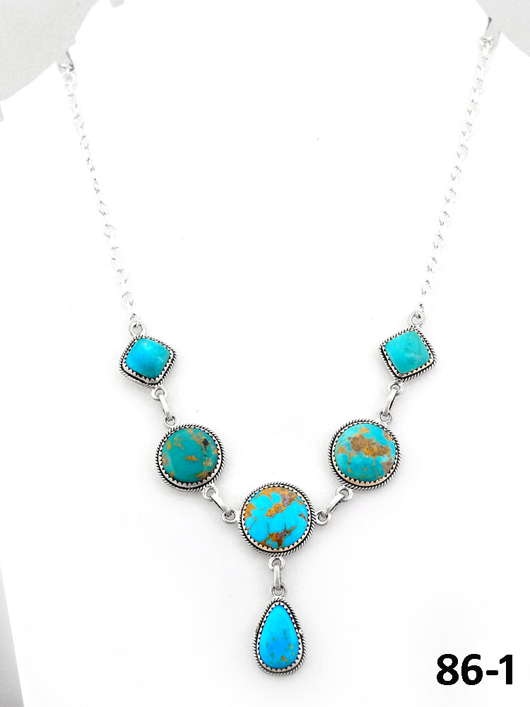 Southwest Handmade Santa Maria Turquoise & Sterling Silver Necklace
