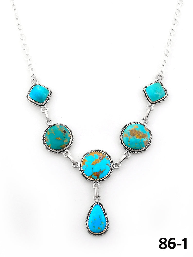 Southwest Handmade Santa Maria Turquoise & Sterling Silver Necklace