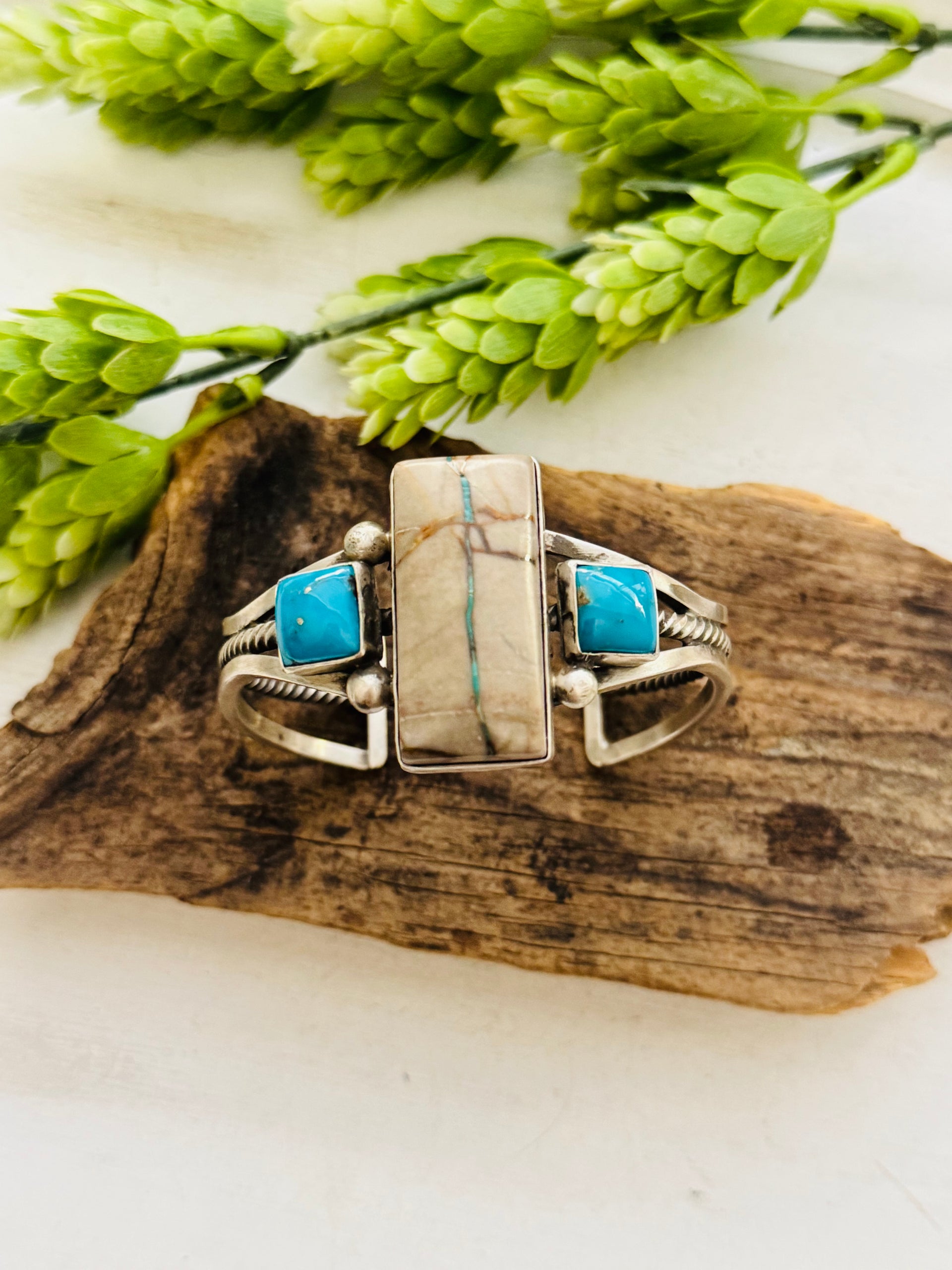 Patrick Yazzie Multi Turquoise & Sterling Silver Cuff Bracelet