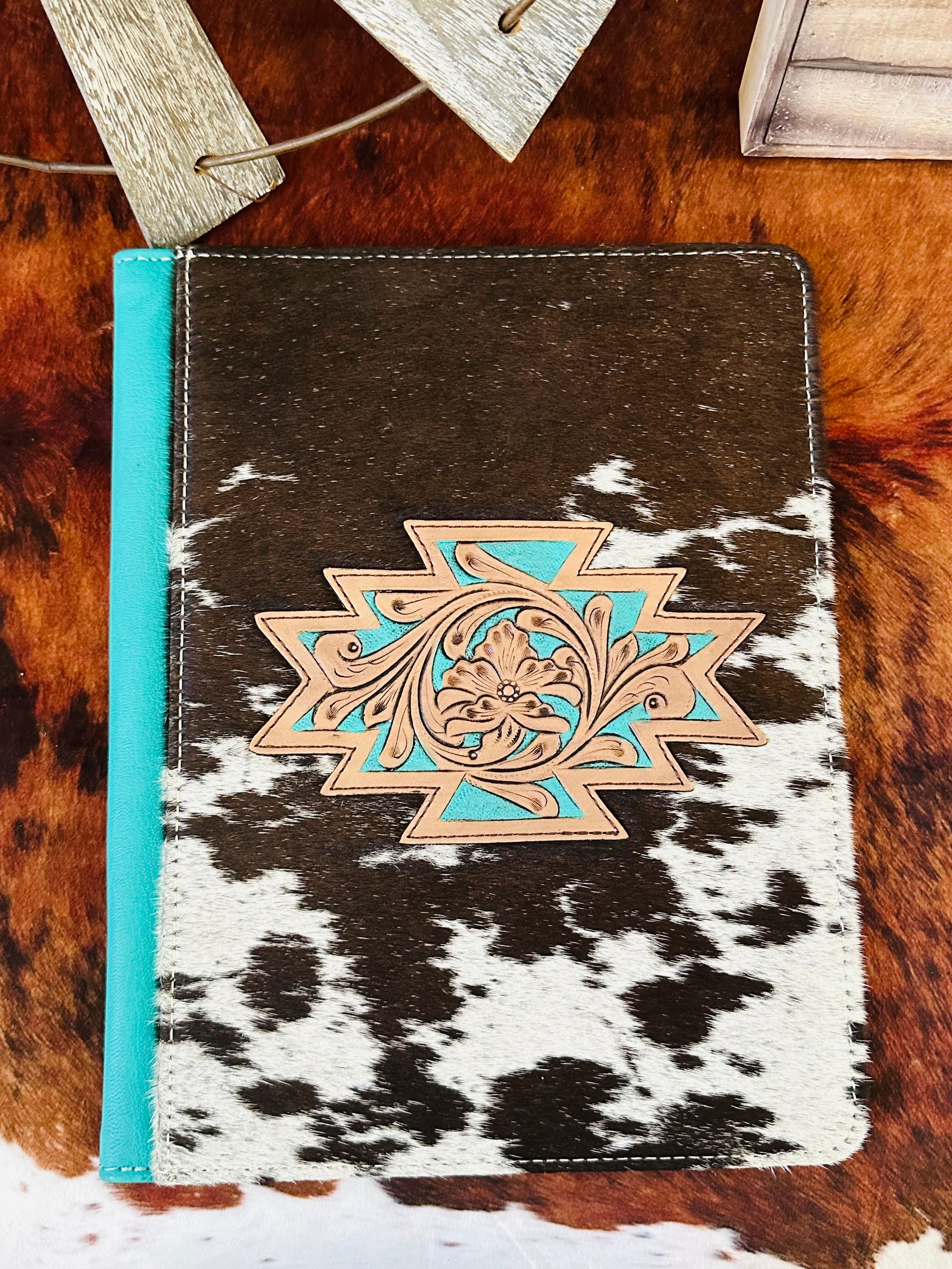 Genuine Tooled Leather & Cowhide Planner