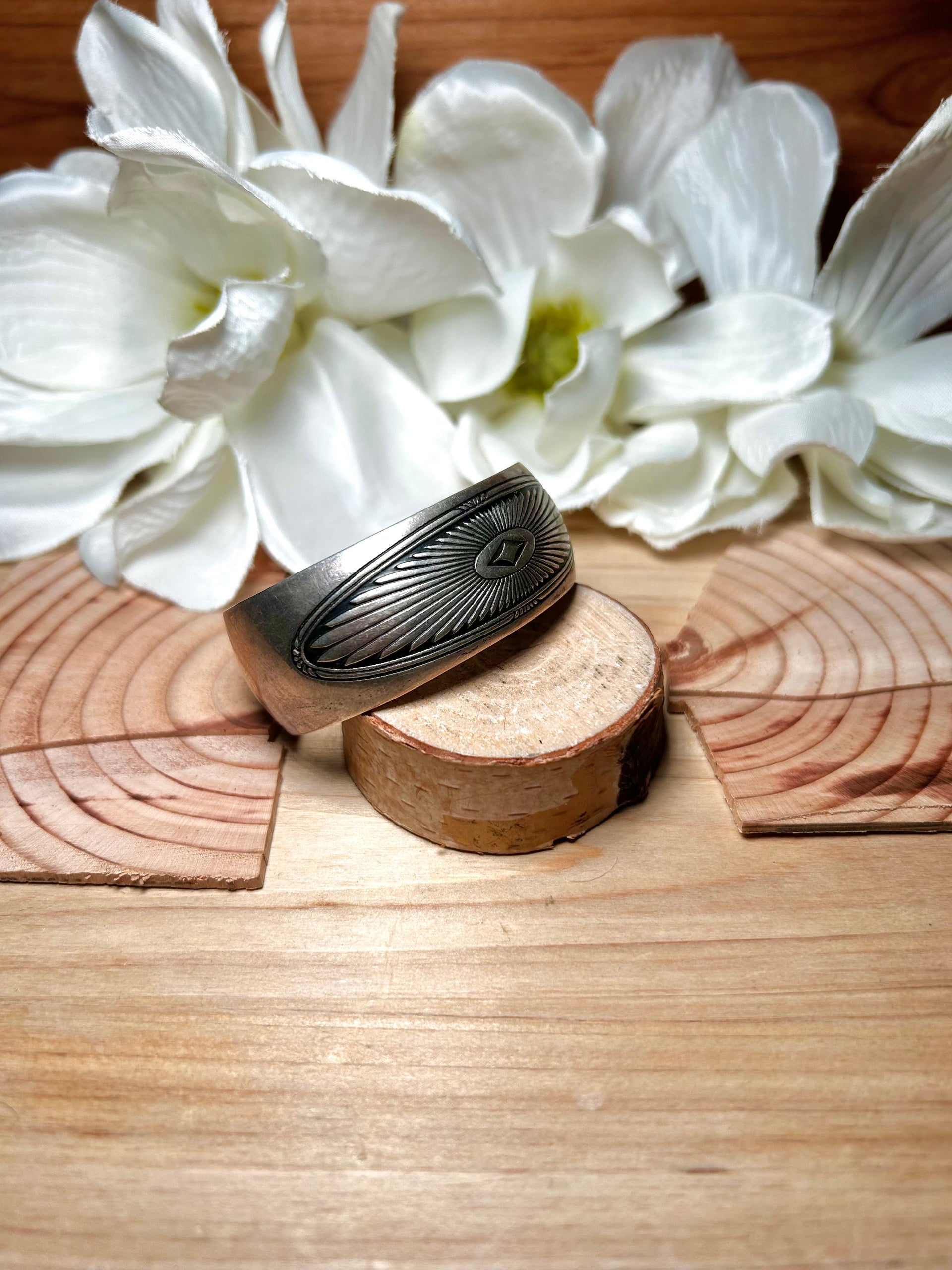 Vintage Navajo Made Sterling Silver Cuff Bracelet