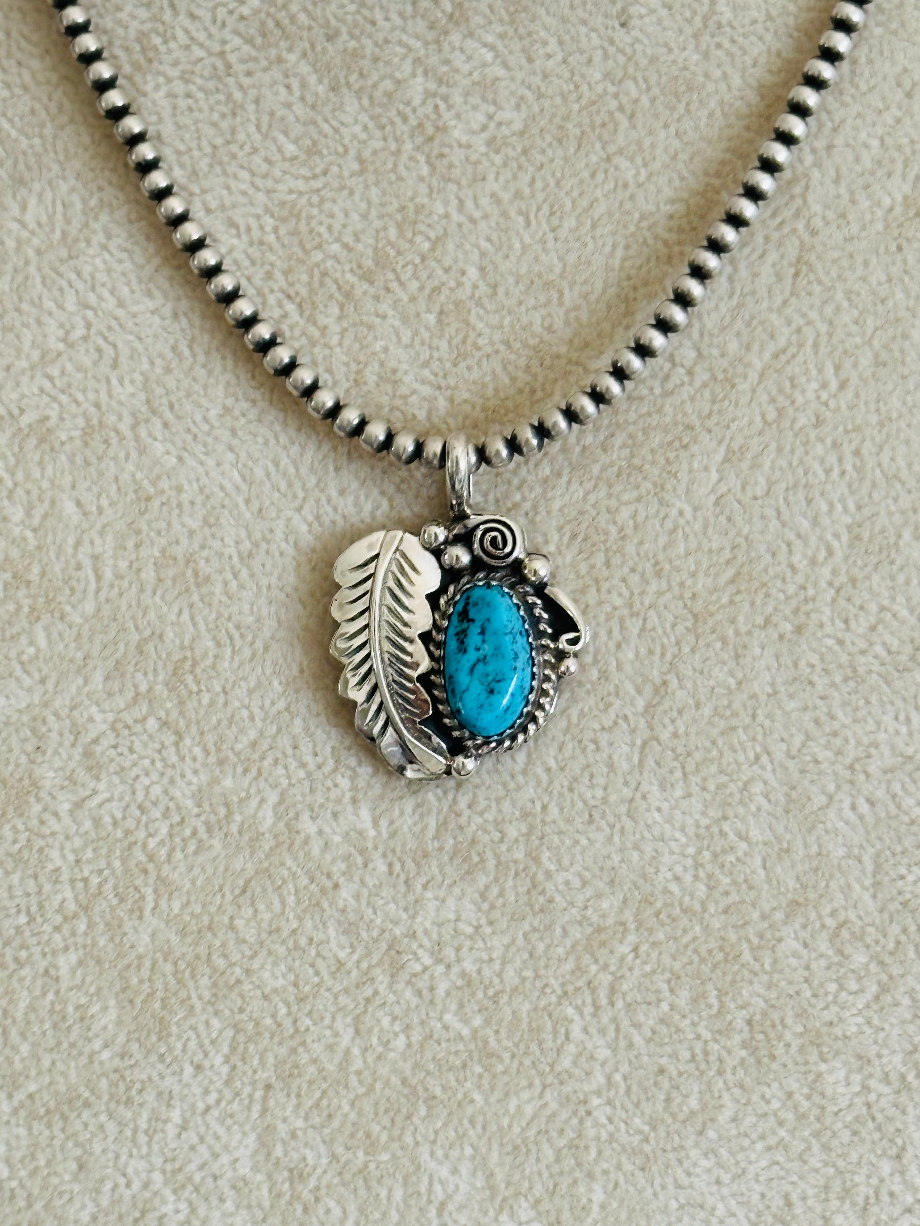 Julia Etsitty Kingman Turquoise & Sterling Silver Pendants