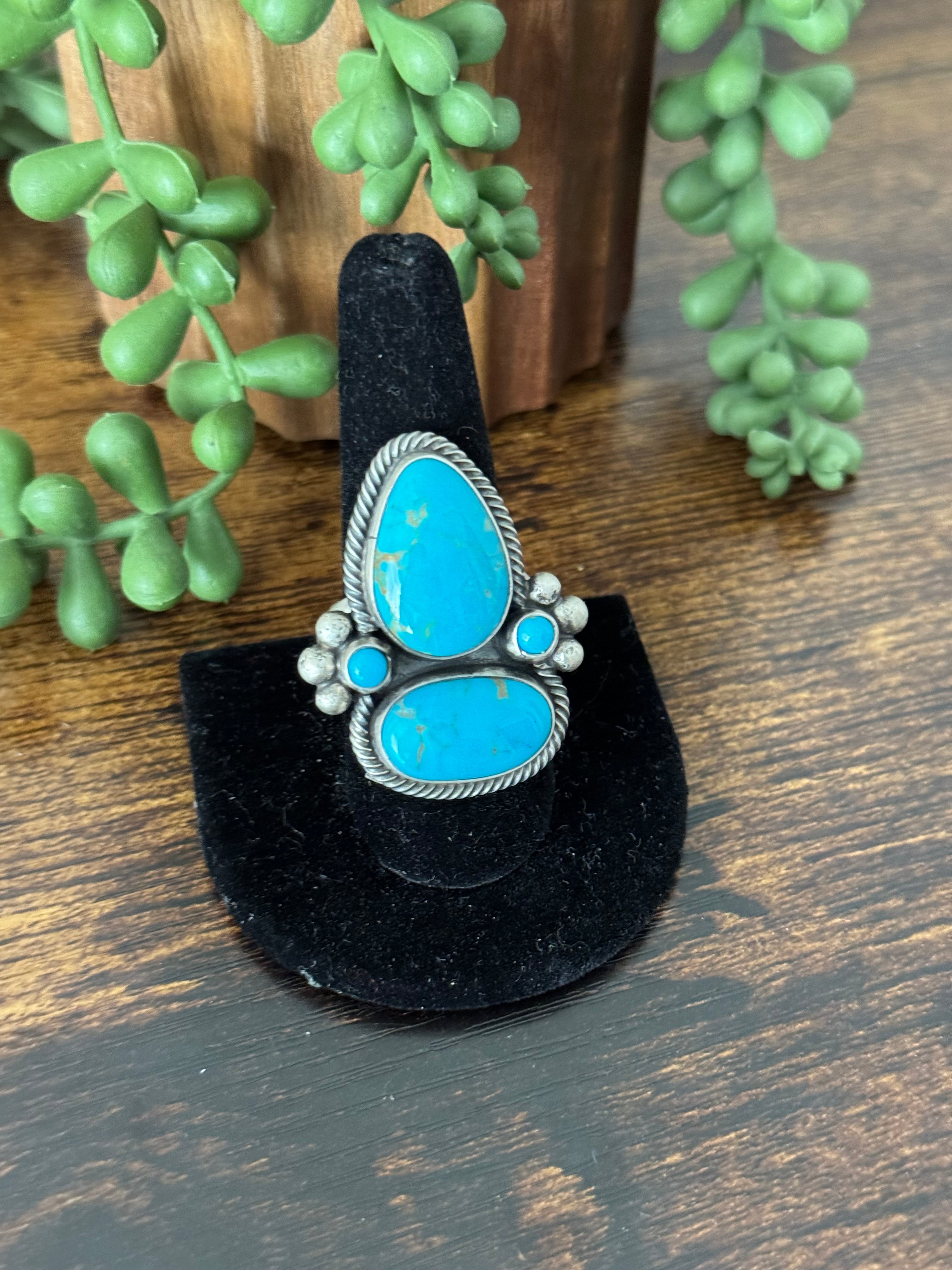 Sheila Becenti Royston Turquoise & Sterling Silver Ring Size 10