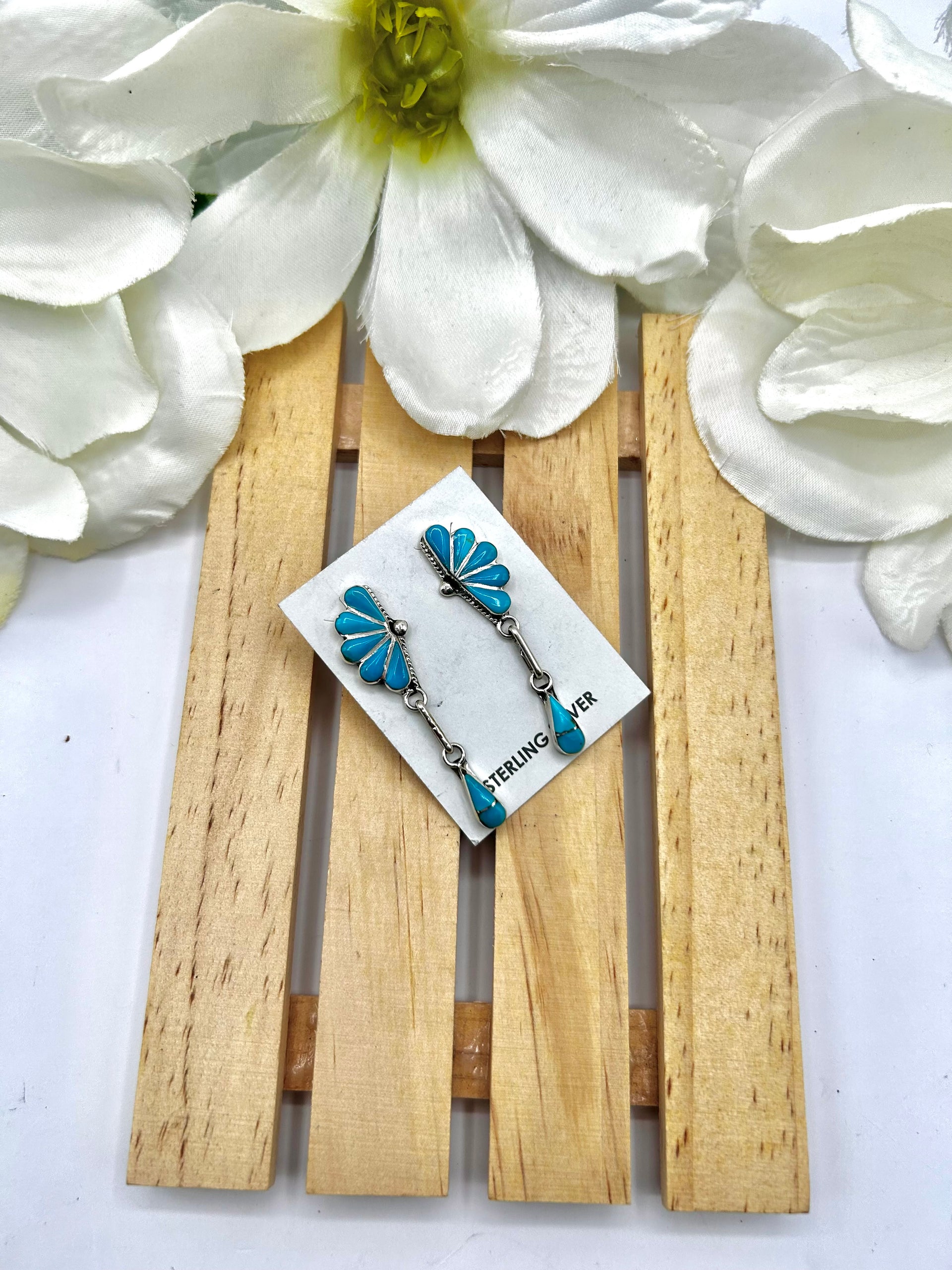 Veida Nastacio Kingman Turquoise & Sterling Silver Post Earrings