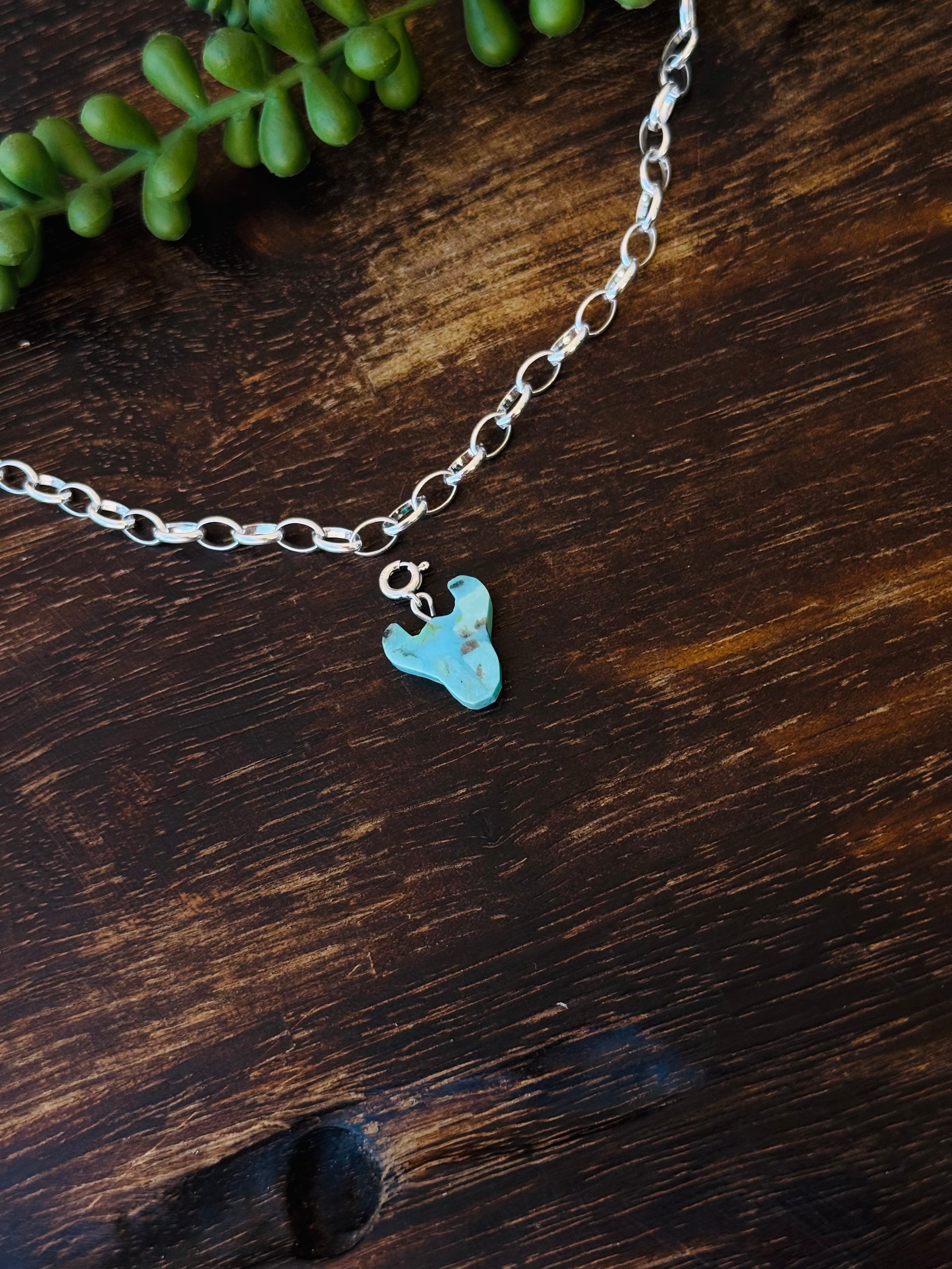 Navajo Made Mohave Turquoise & Sterling Silver Bull Skull Charms