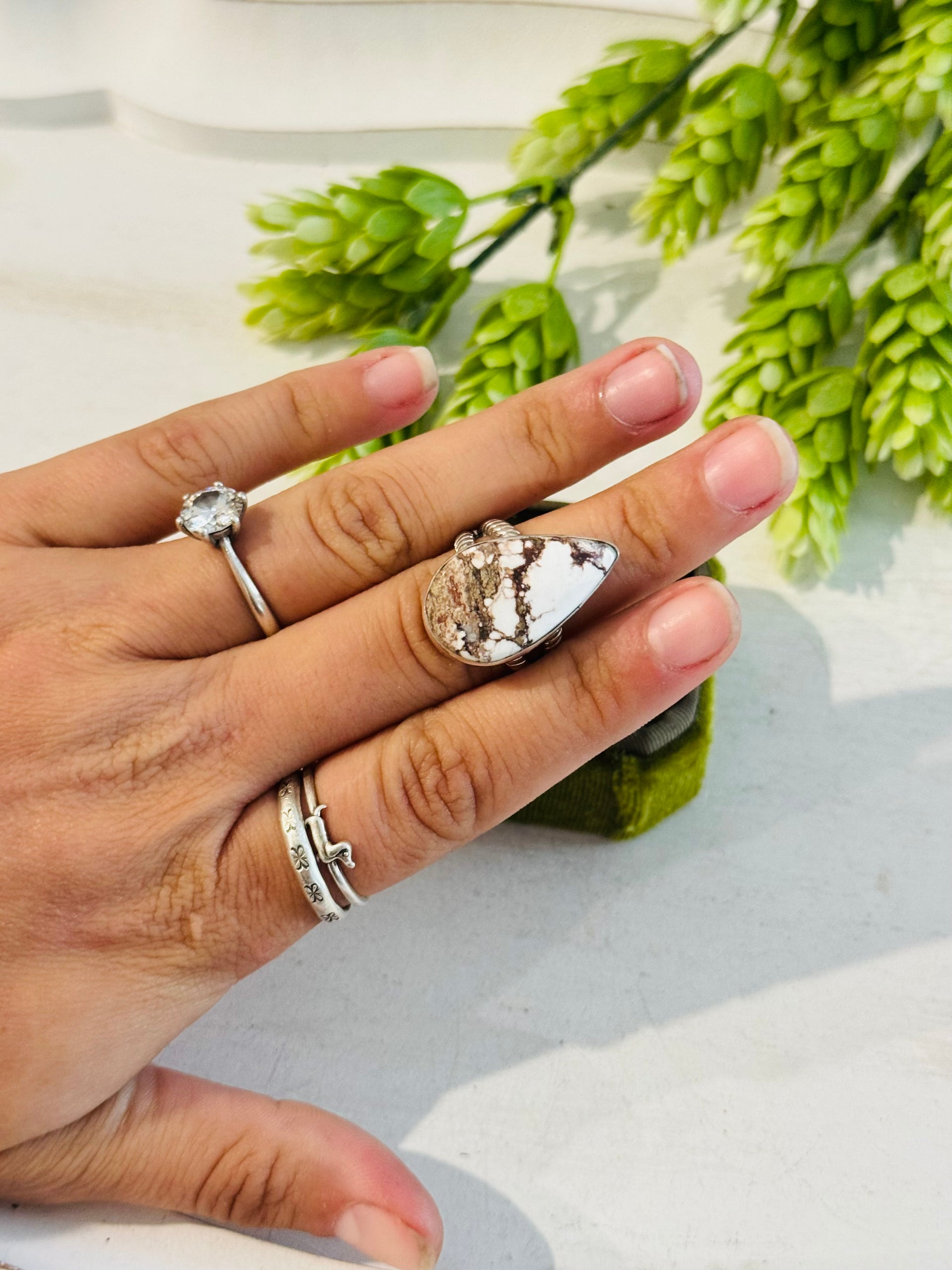 Southwest Made Wild Horse & Sterling Sliver Ring Size 7