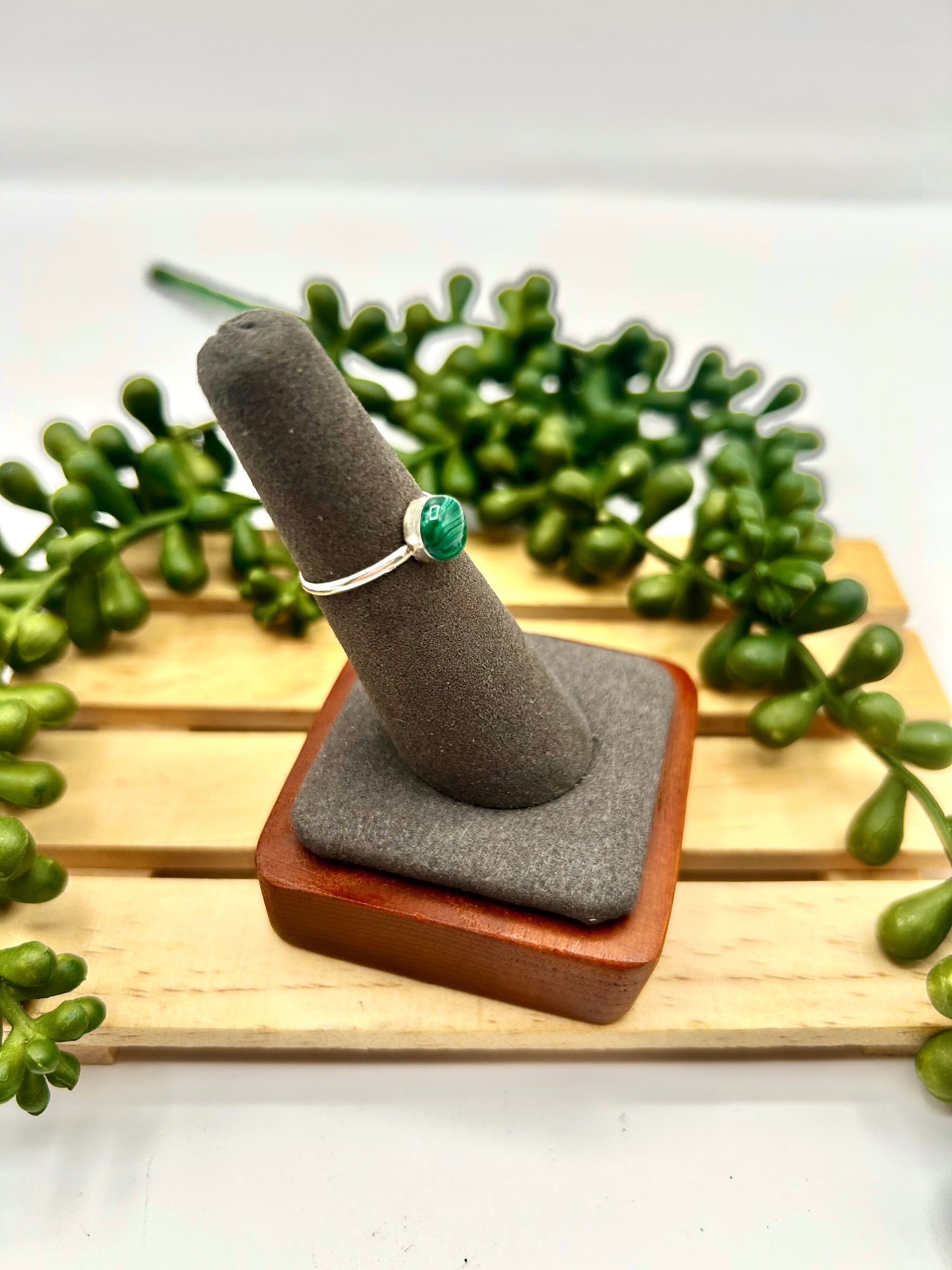 Navajo Made Malachite & Sterling Silver Ring