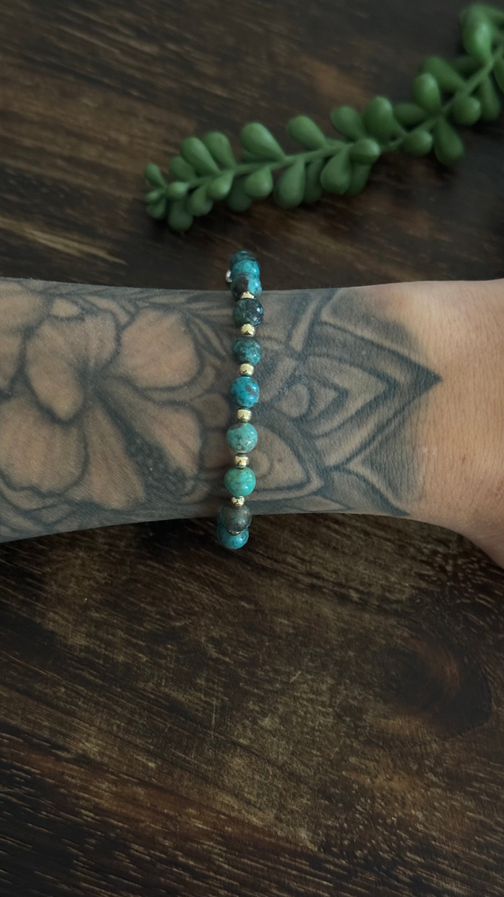 Navajo Strung Egyptian Turquoise & Sterling Silver Pearl Beaded Bracelet