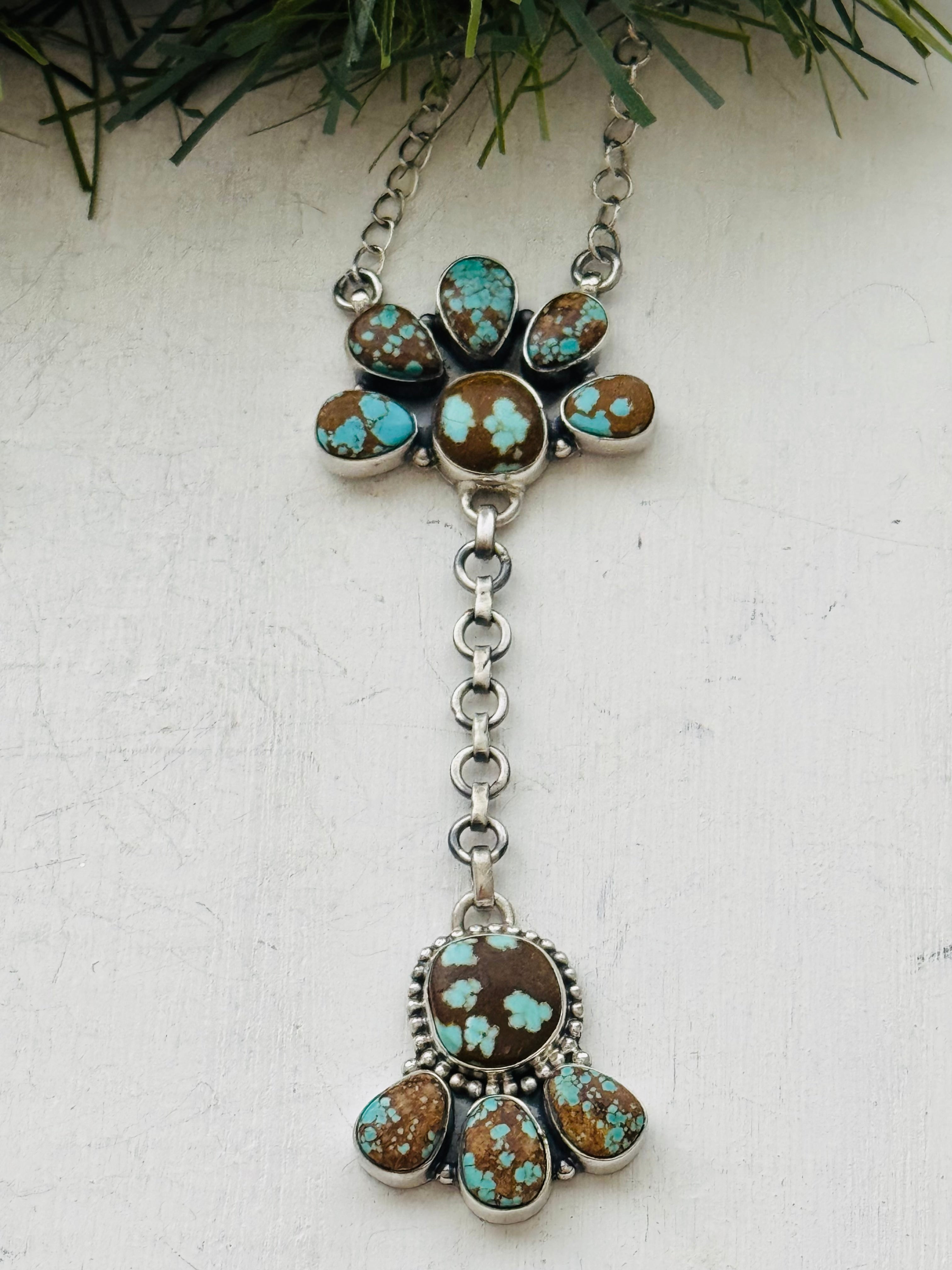 Southwest Handmade #8 Turquoise & Sterling Silver Necklace