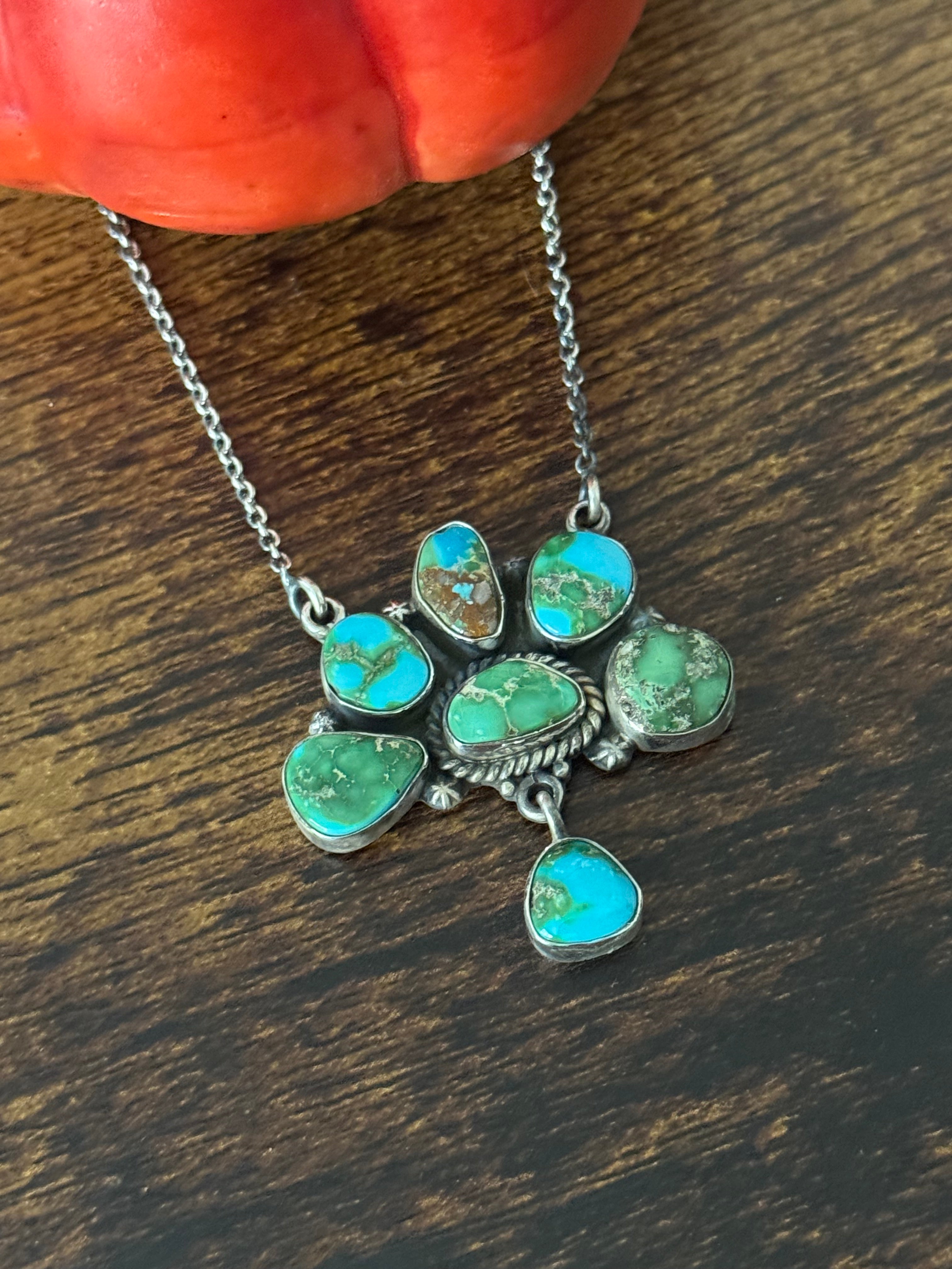 Southwest Sonoran Mountain Turquoise & Sterling Silver Necklace