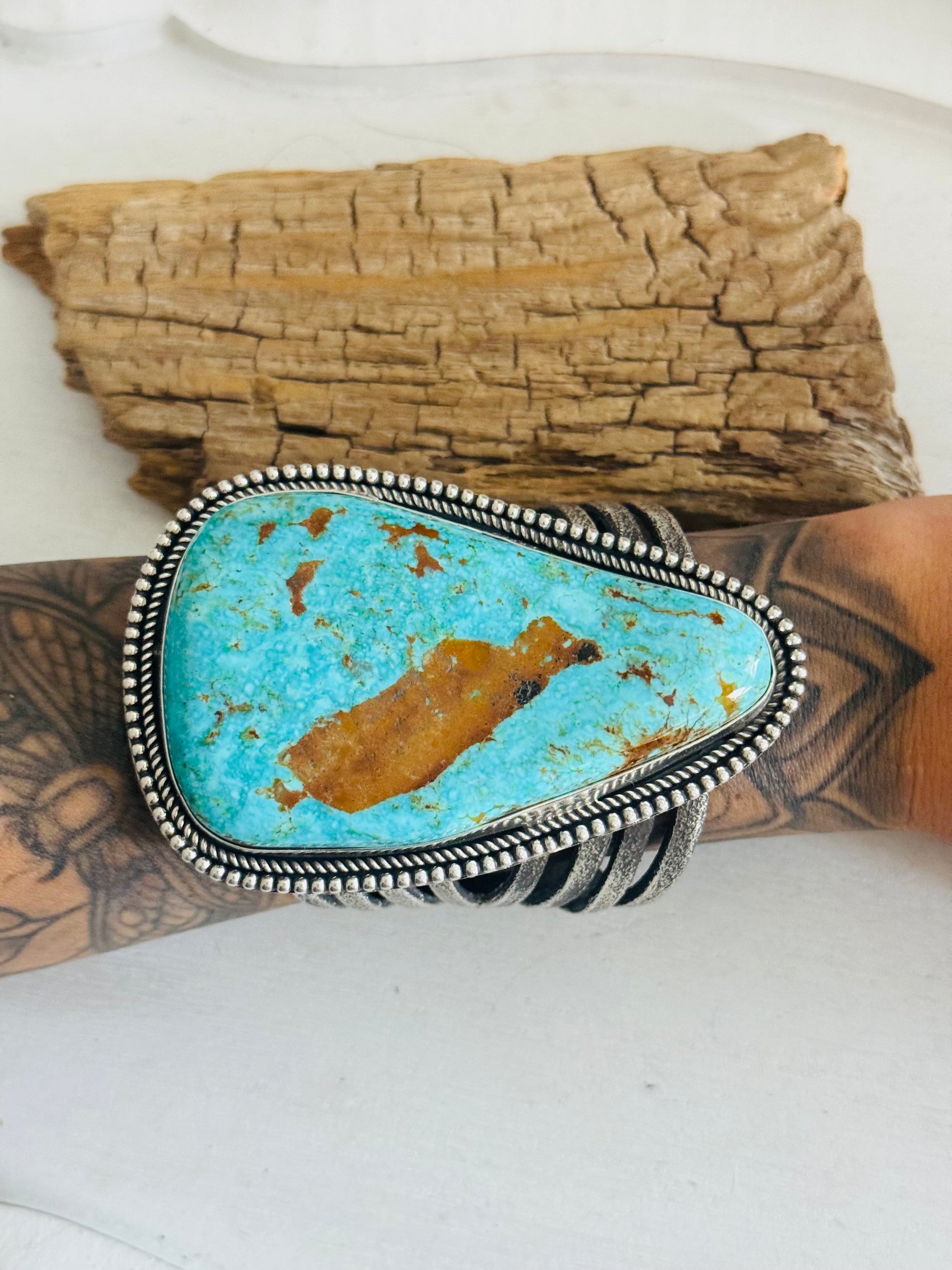 Kevin Billah Kingman Turquoise & Sterling Silver Cuff Bracelet