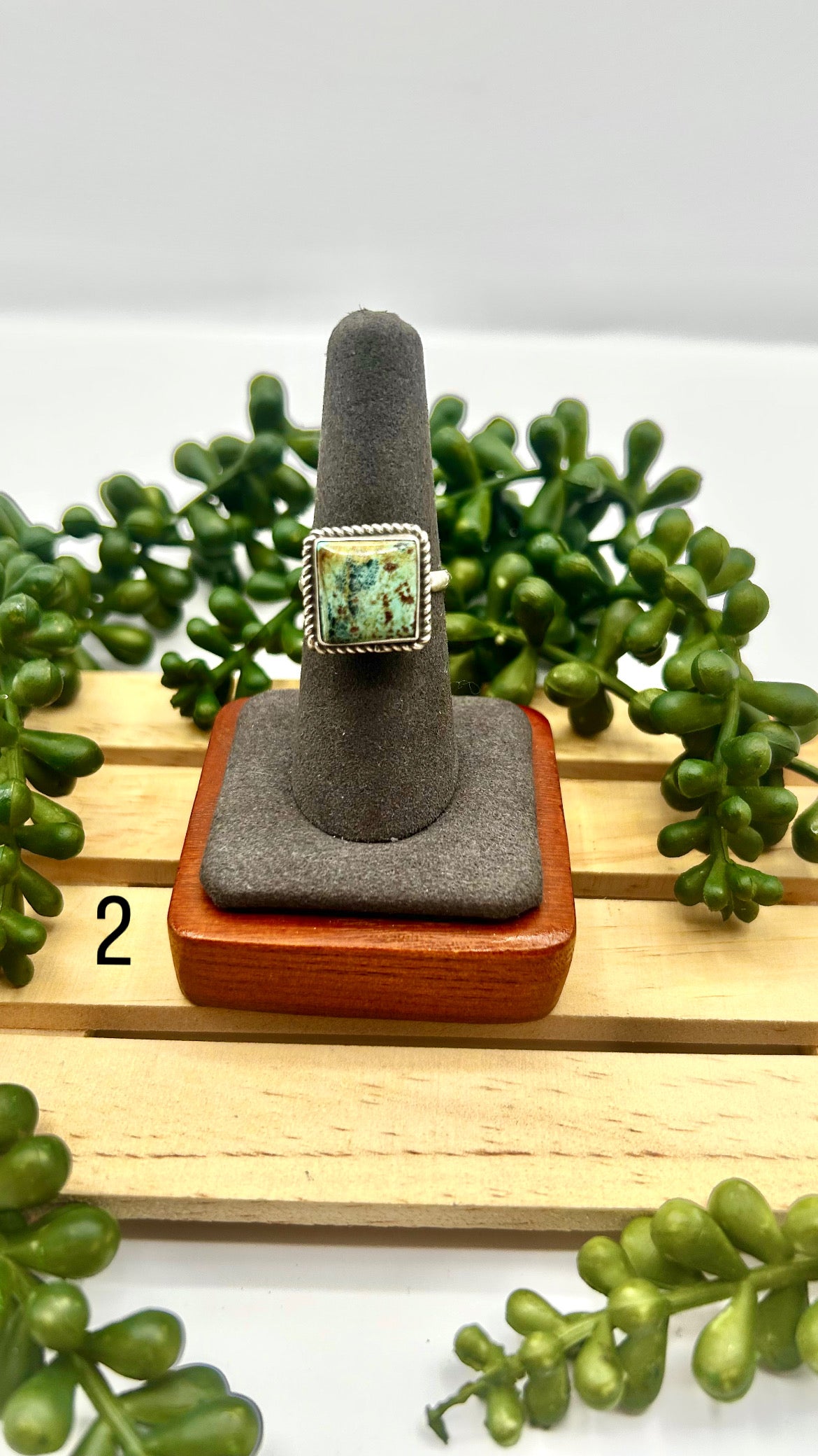 Navajo Made Variscite & Sterling Silver Adjustable Ring