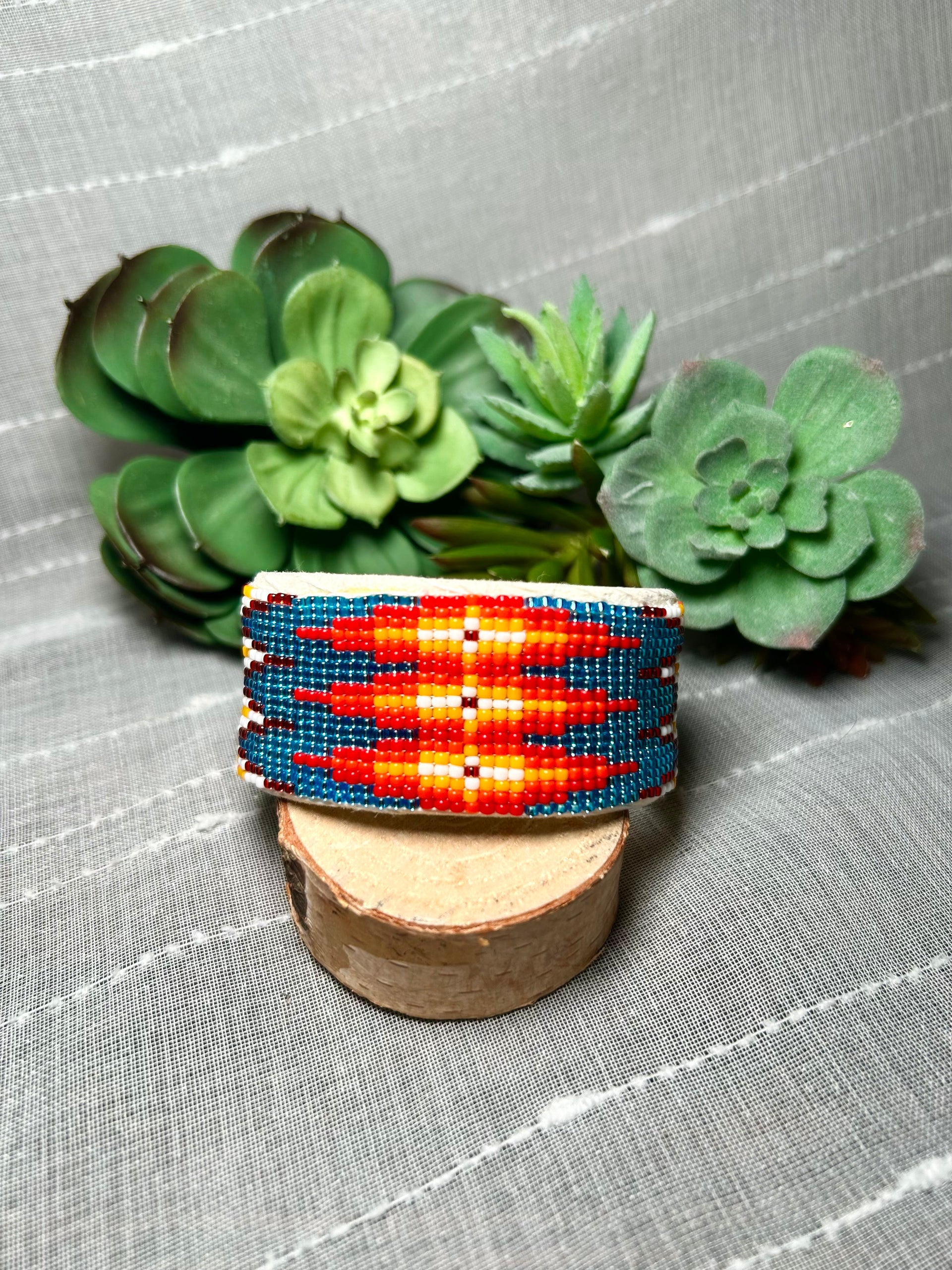 Navajo Made Beaded Cuff Bracelet